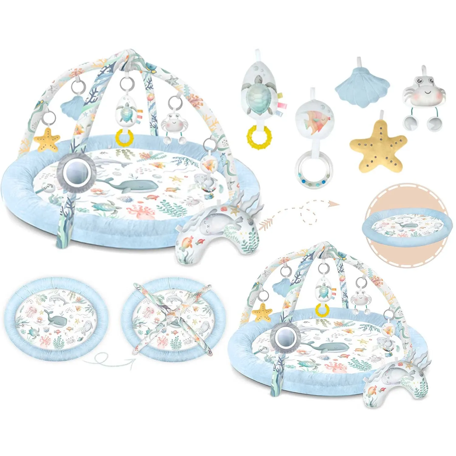 Interaktyvus žaidimų kilimėlis „Ocean Nukido“ – mėlynas - nuotrauka 1