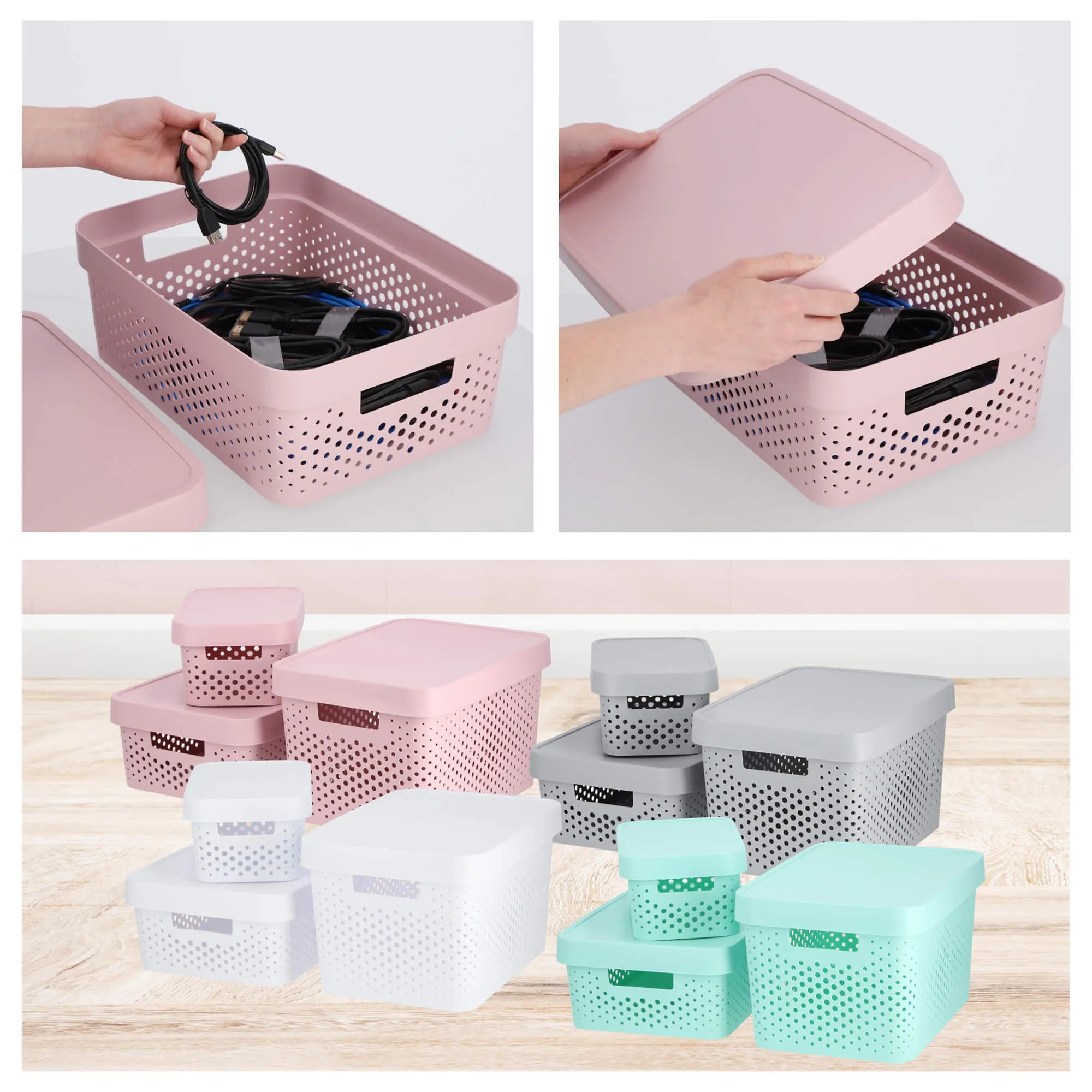 „Infinity Curver“ 11 l ažūrinis indas su dangteliu, rožinis