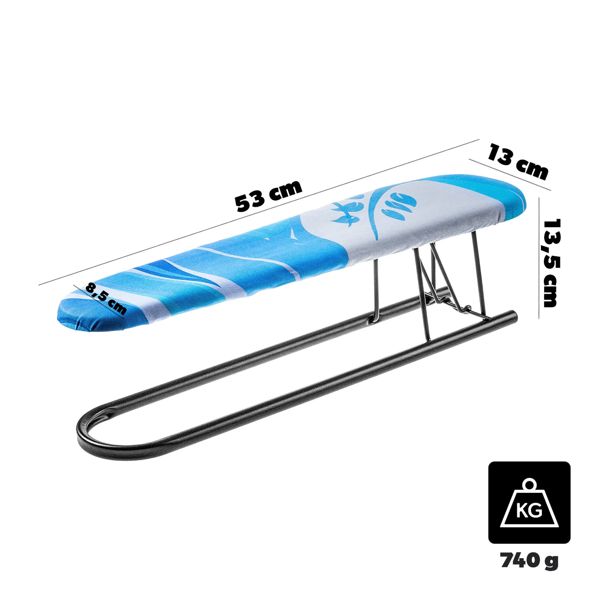 Lervos lyginimo rankovė 53 x 13 cm pilkai mėlyna