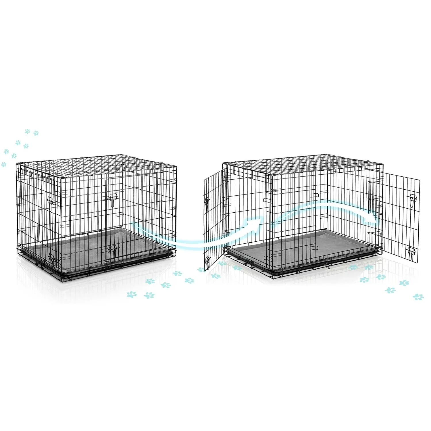 Metalinis šunų voljeras + guolis 107 x 71 x 77 cm PH-202 - nuotrauka 1