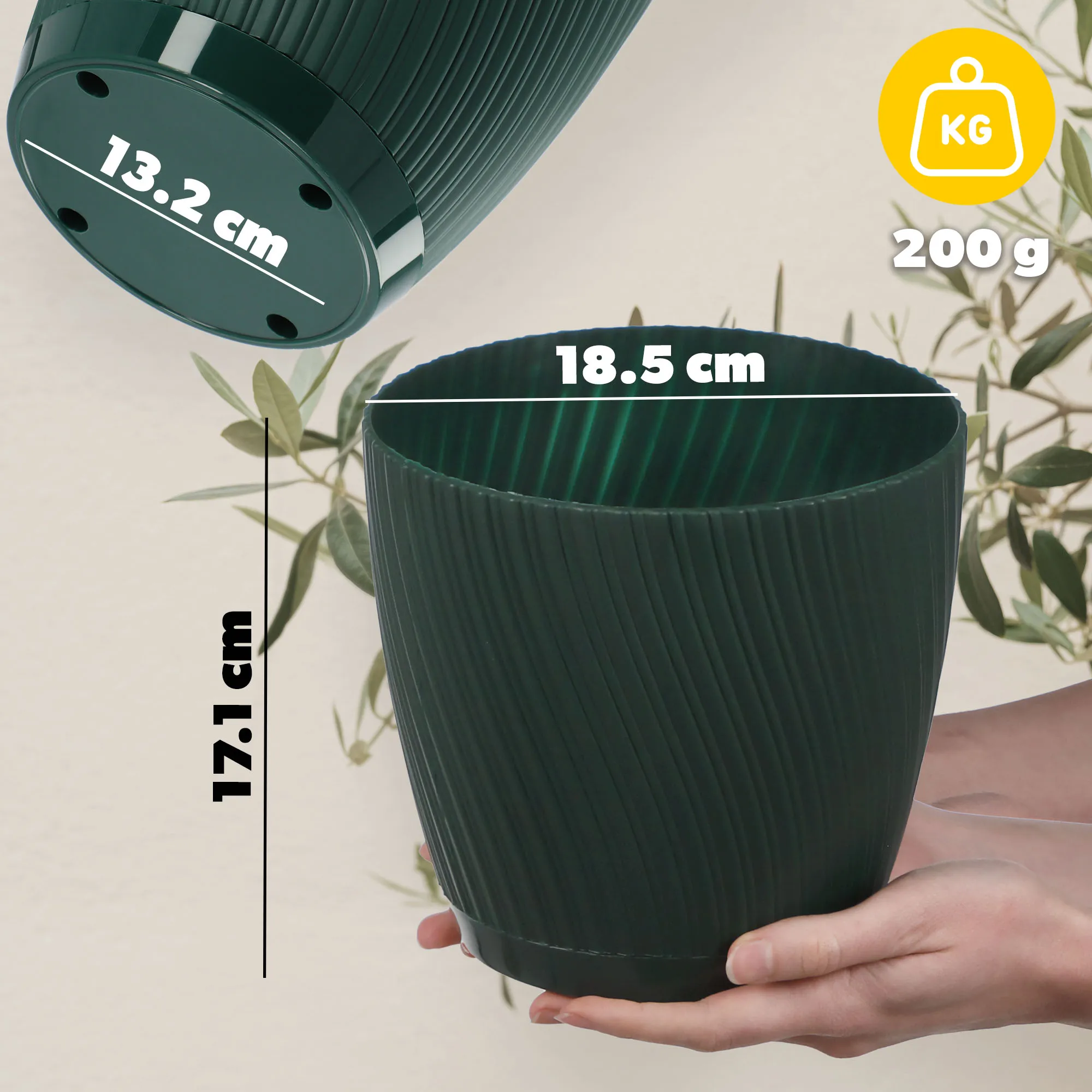 Tubas vazonas su lėkštute 19 cm
