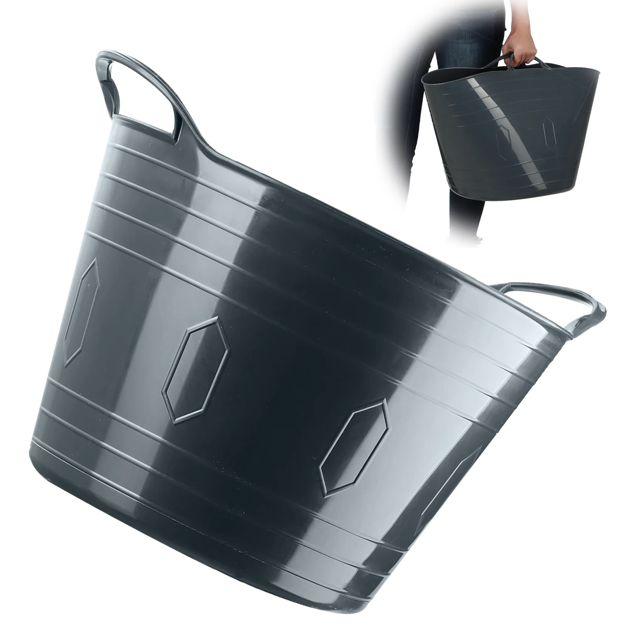 Filo daugiafunkcis skalbinių krepšys, 42 l, tamsiai pilkas