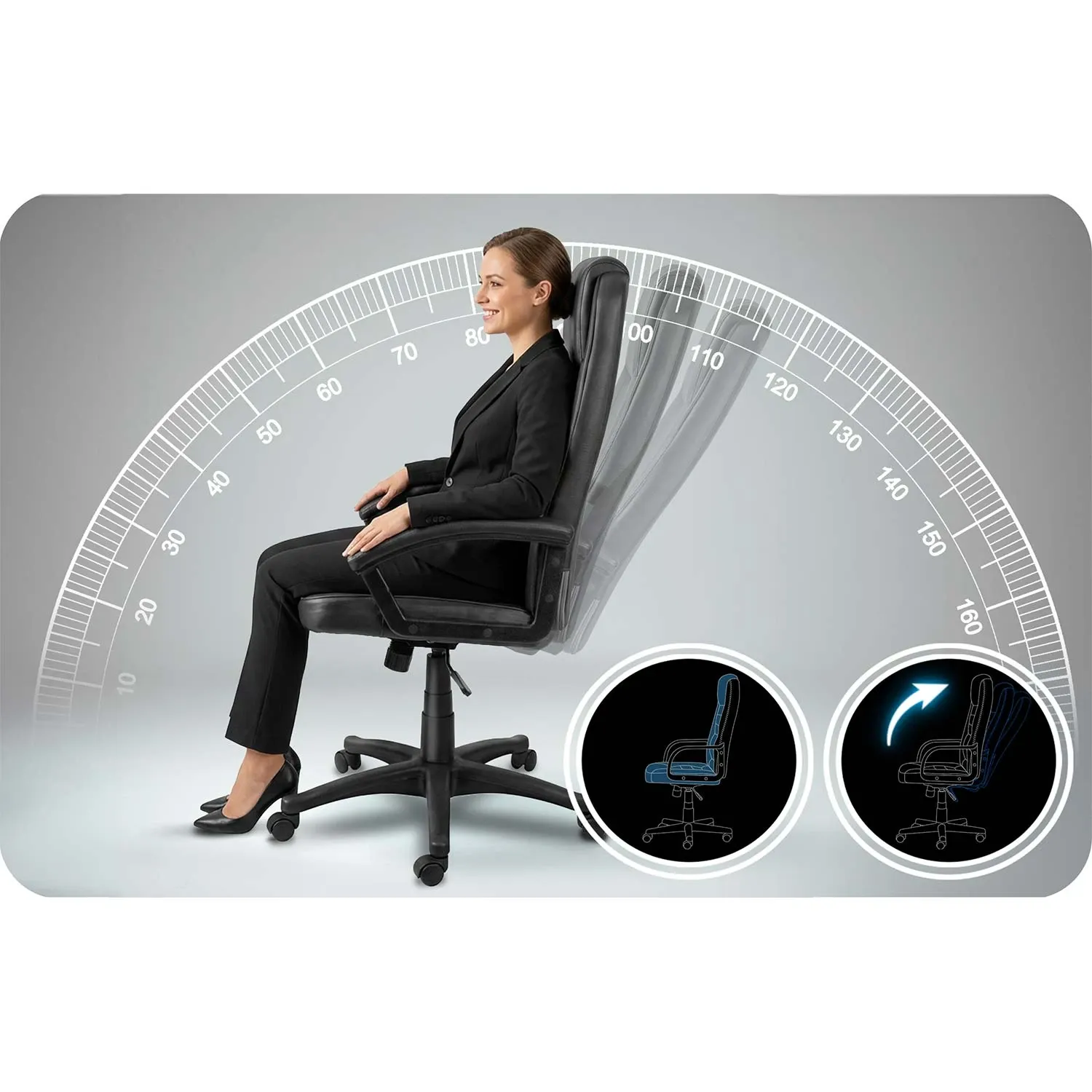 Sofotel pasukama biuro kėdė, juoda - nuotrauka 1