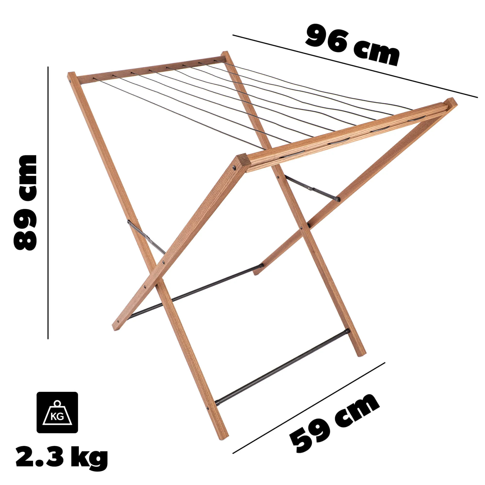 Ferrara medinė pastatoma drabužių džiovyklė 96 x 59 cm