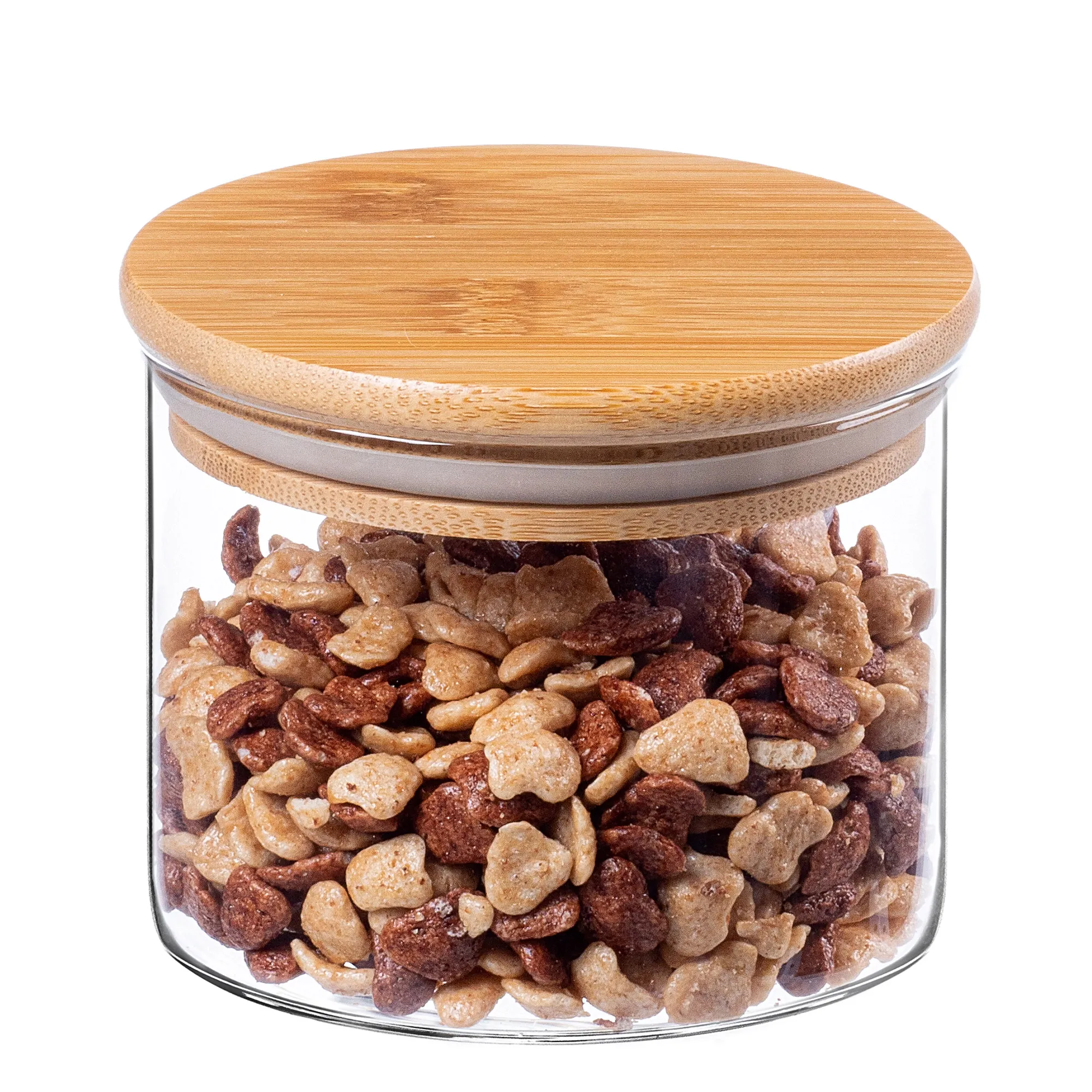 Piney stiklinis indas su bambuko dangteliu, 550 ml