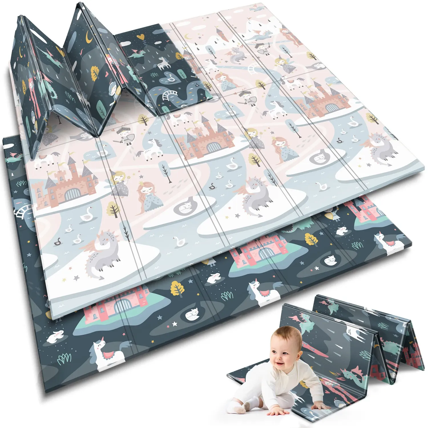 Sulankstomas edukacinis putplasčio kilimėlis 200 x 180 x 1 cm Nukido NK-340 - nuotrauka 1