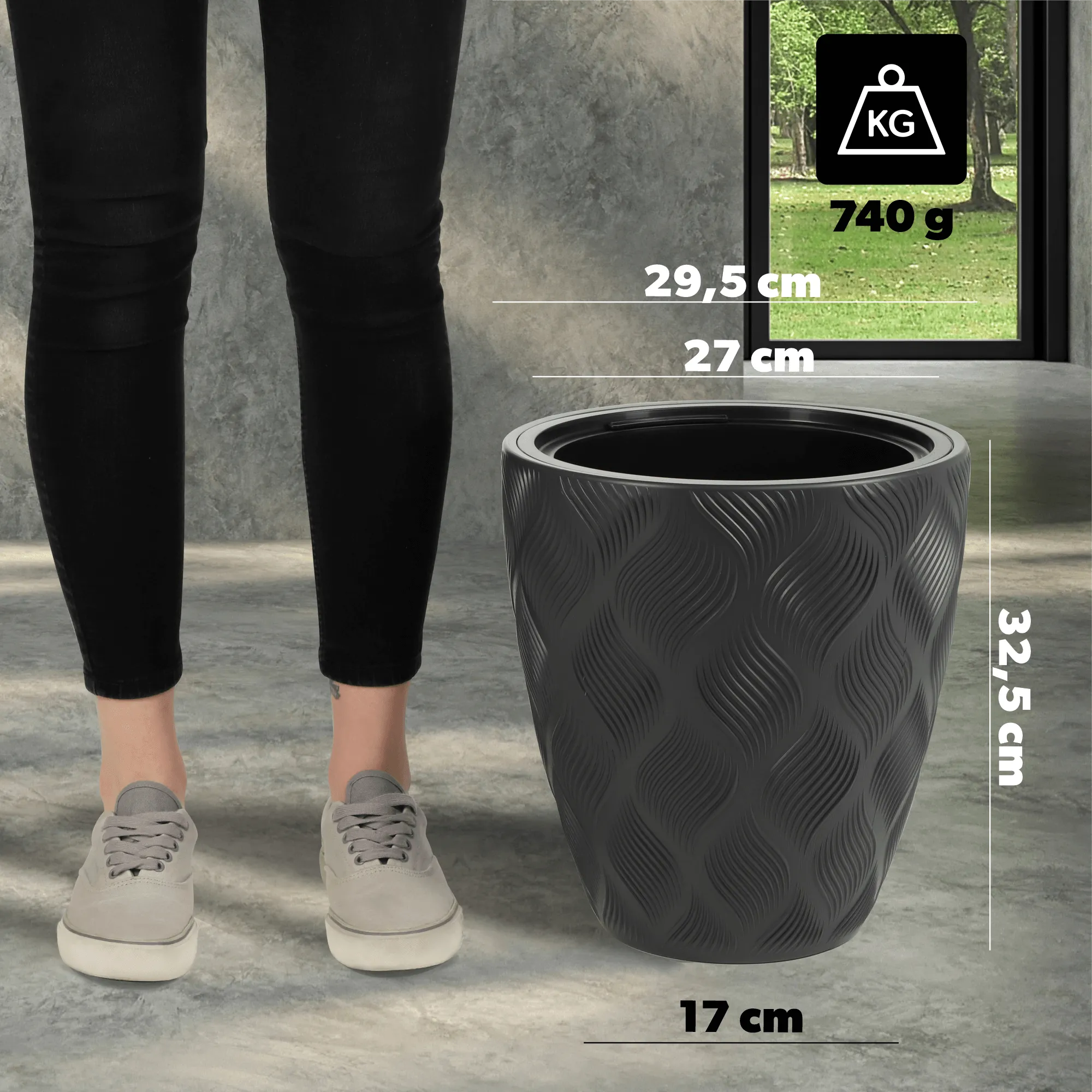 Jesi gėlių vazonas su įdėklu 30 cm