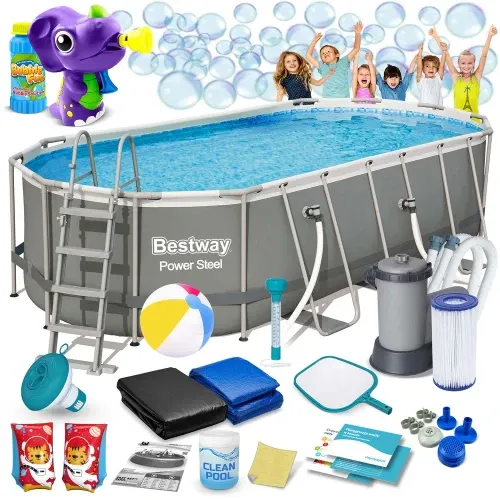 Karkasinis sodo baseinas 549 x 274 x 122 cm, 17 viename, „Bestway 56710“ - nuotrauka 1