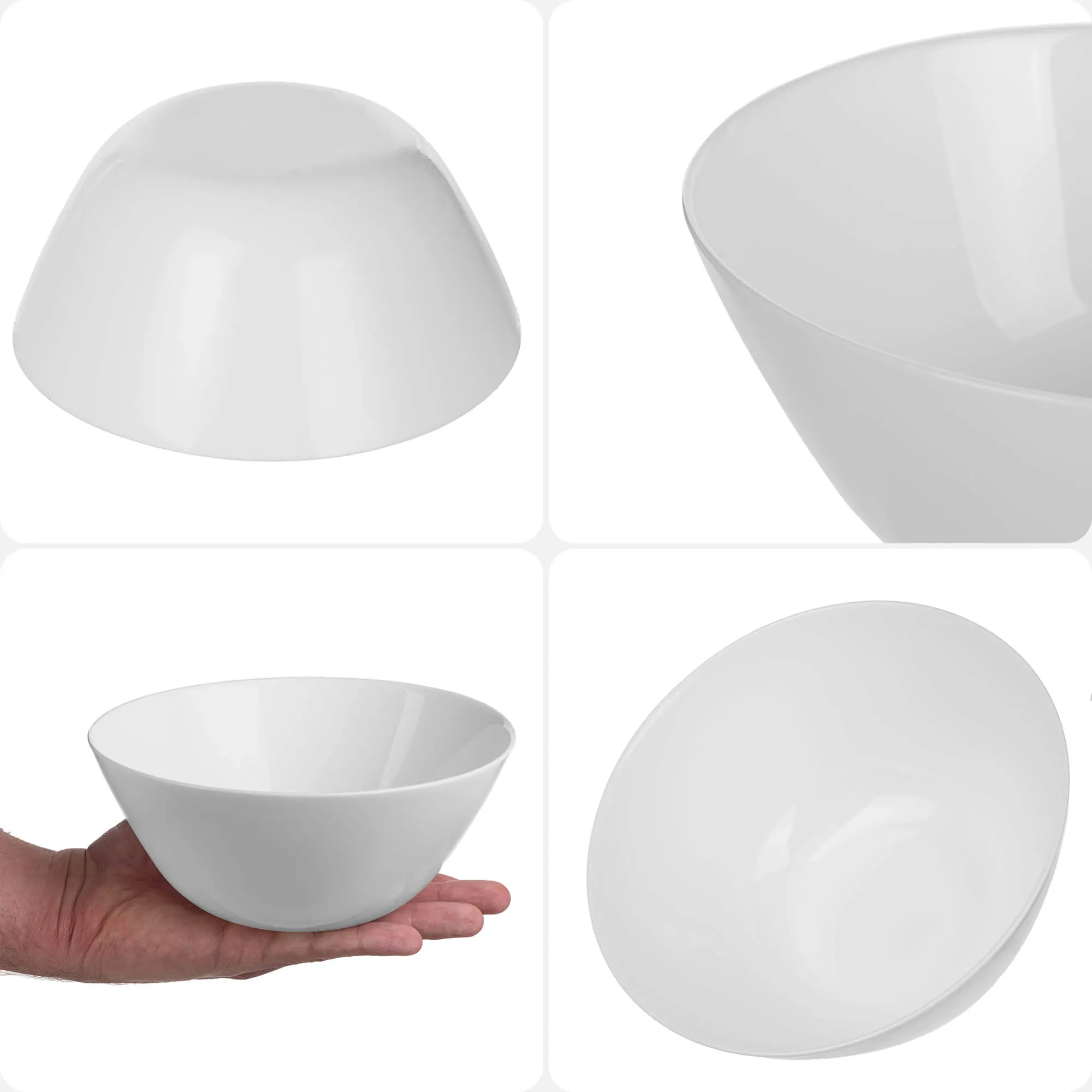 Datena stiklinis salotų dubuo 18 cm, baltas 1 vnt.