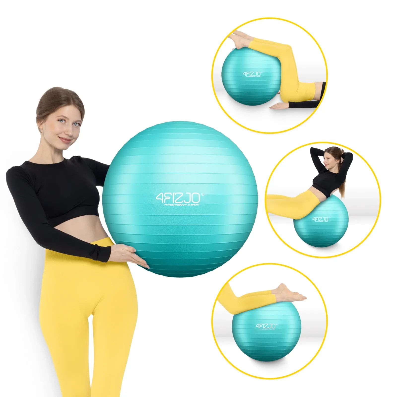 Pripučiamas gimnastikos kamuolys 65 cm