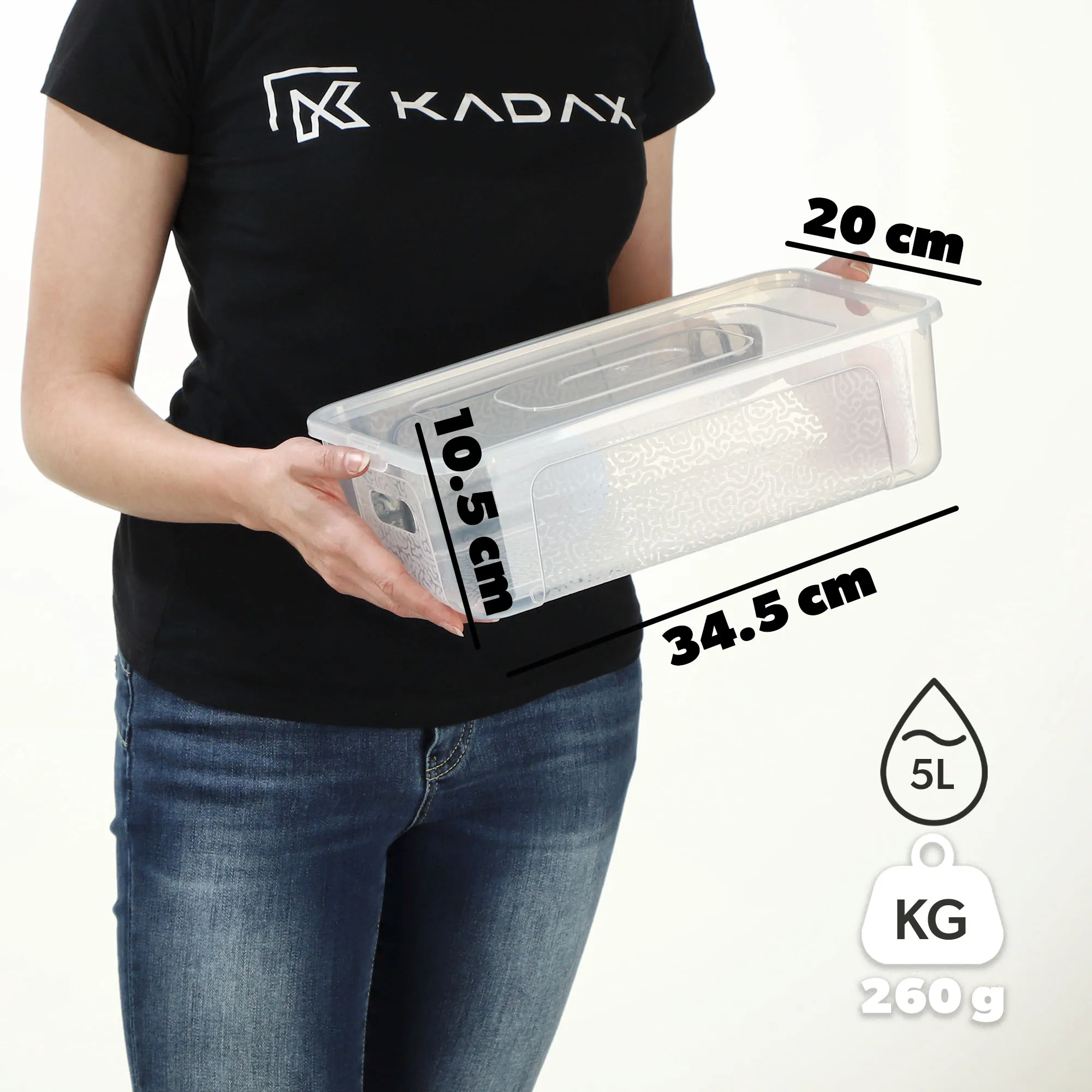 Dozza 5 l laikymo indas su dangčiu, bespalvis