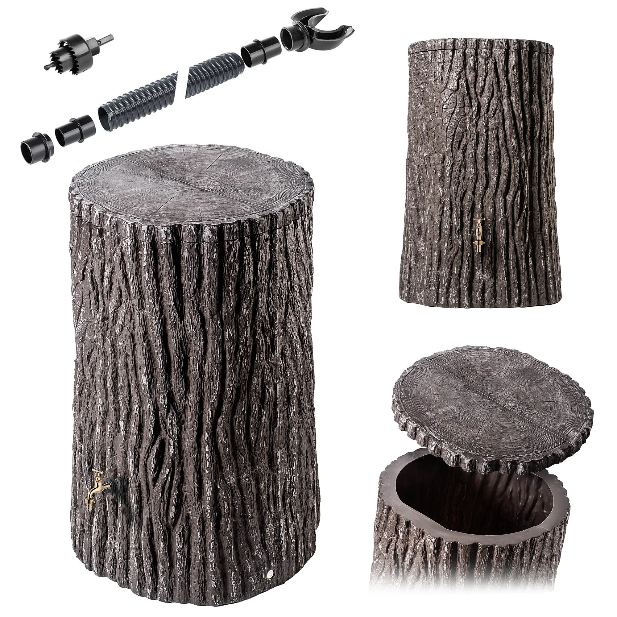 „Runco“ 475 l lietaus vandens bakas su prijungimo komplektu