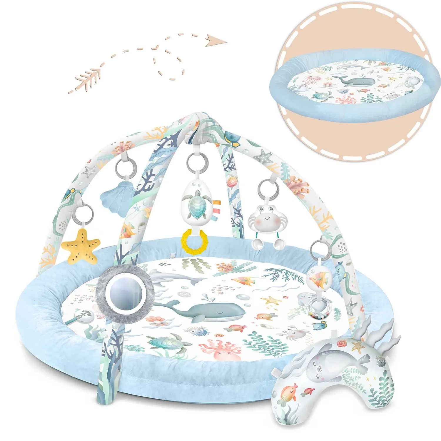 Interaktyvus žaidimų kilimėlis „Ocean Nukido“ – mėlynas - nuotrauka 1