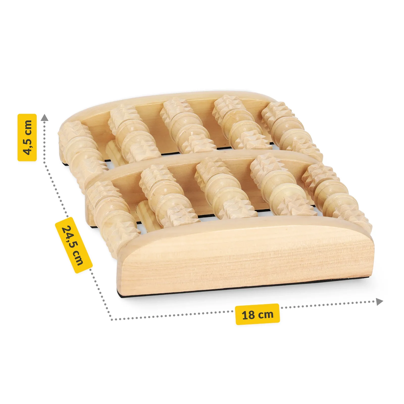 Medinis profiliuotas pėdų masažo volelis