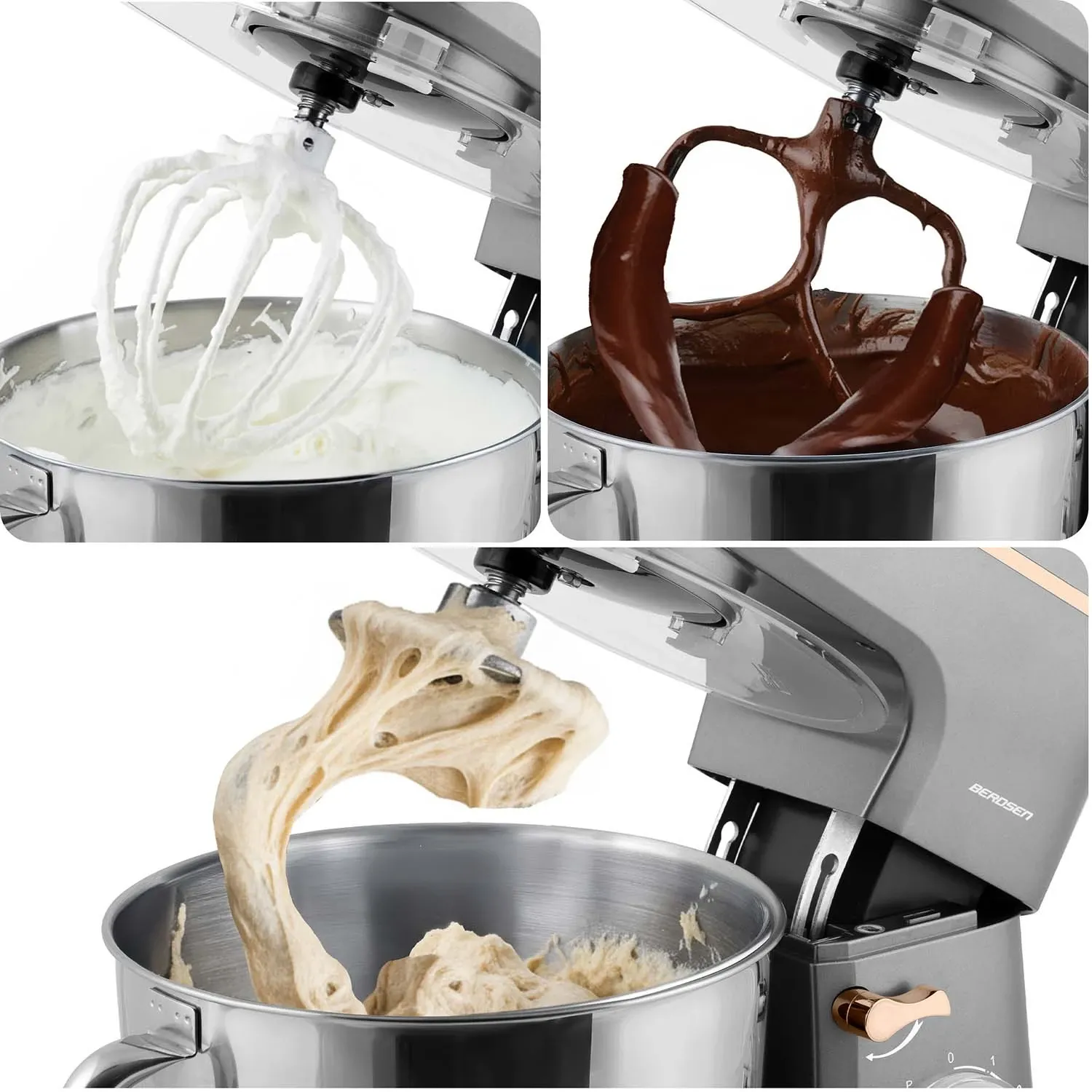 Berdsen 1400 W BD-756 3 viename planetinis maišytuvas maisto smulkintuvas 6 l - nuotrauka 1