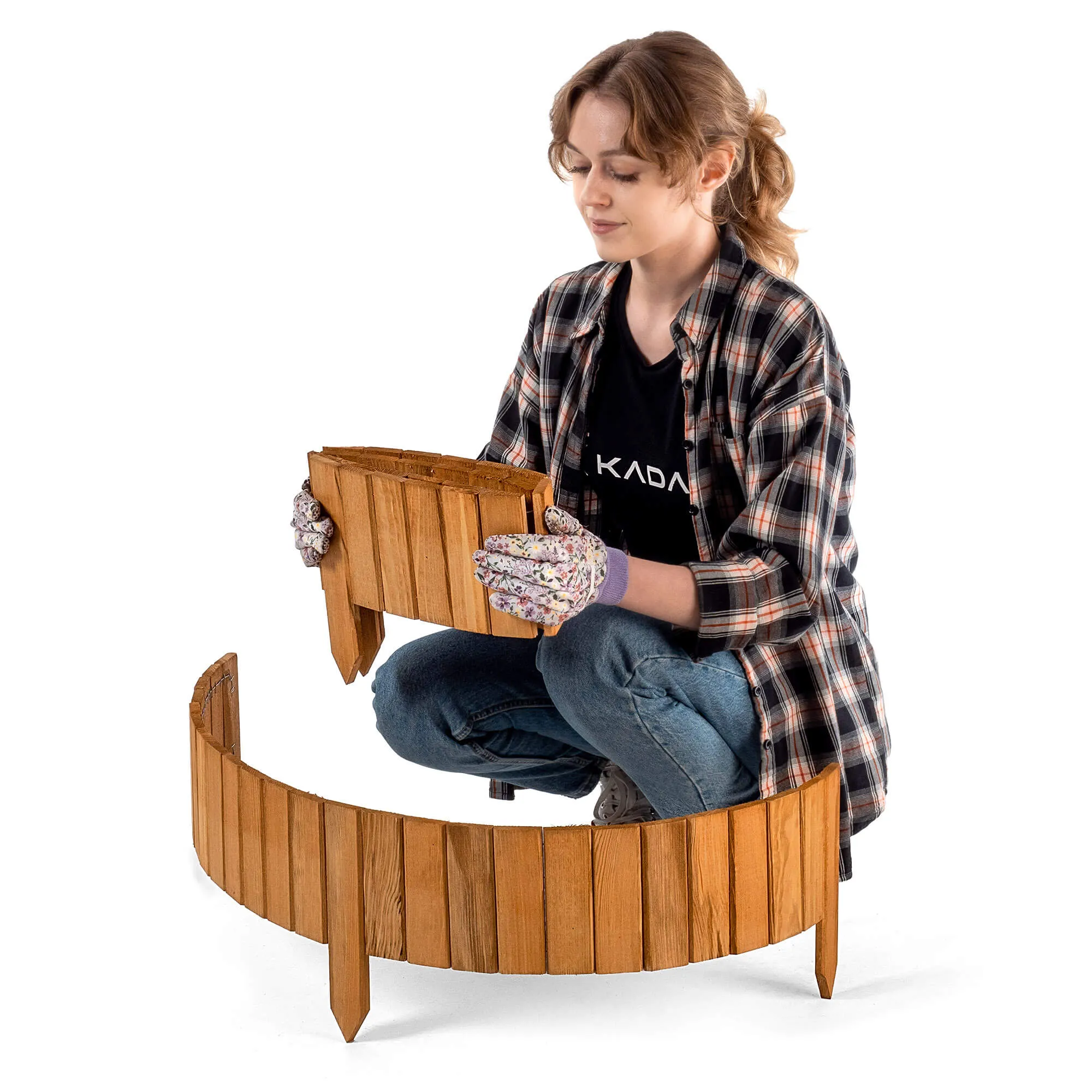 Medinė ritininė tvora Ansjo, apvadu, 115 x 15 cm, ąžuolas