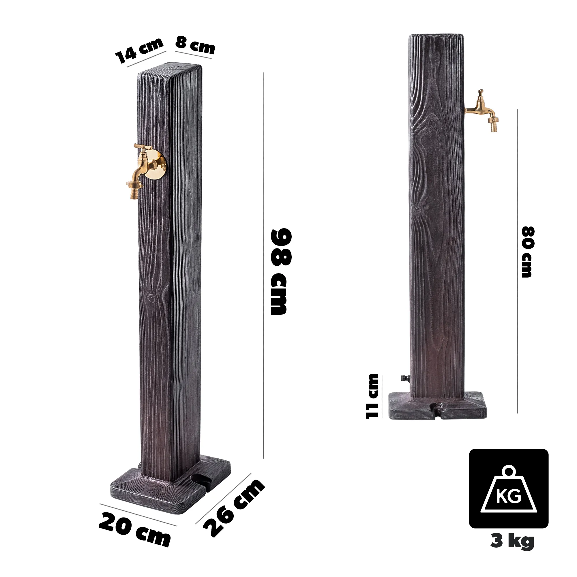 Torres rudas sodo stulpas su maišytuvu