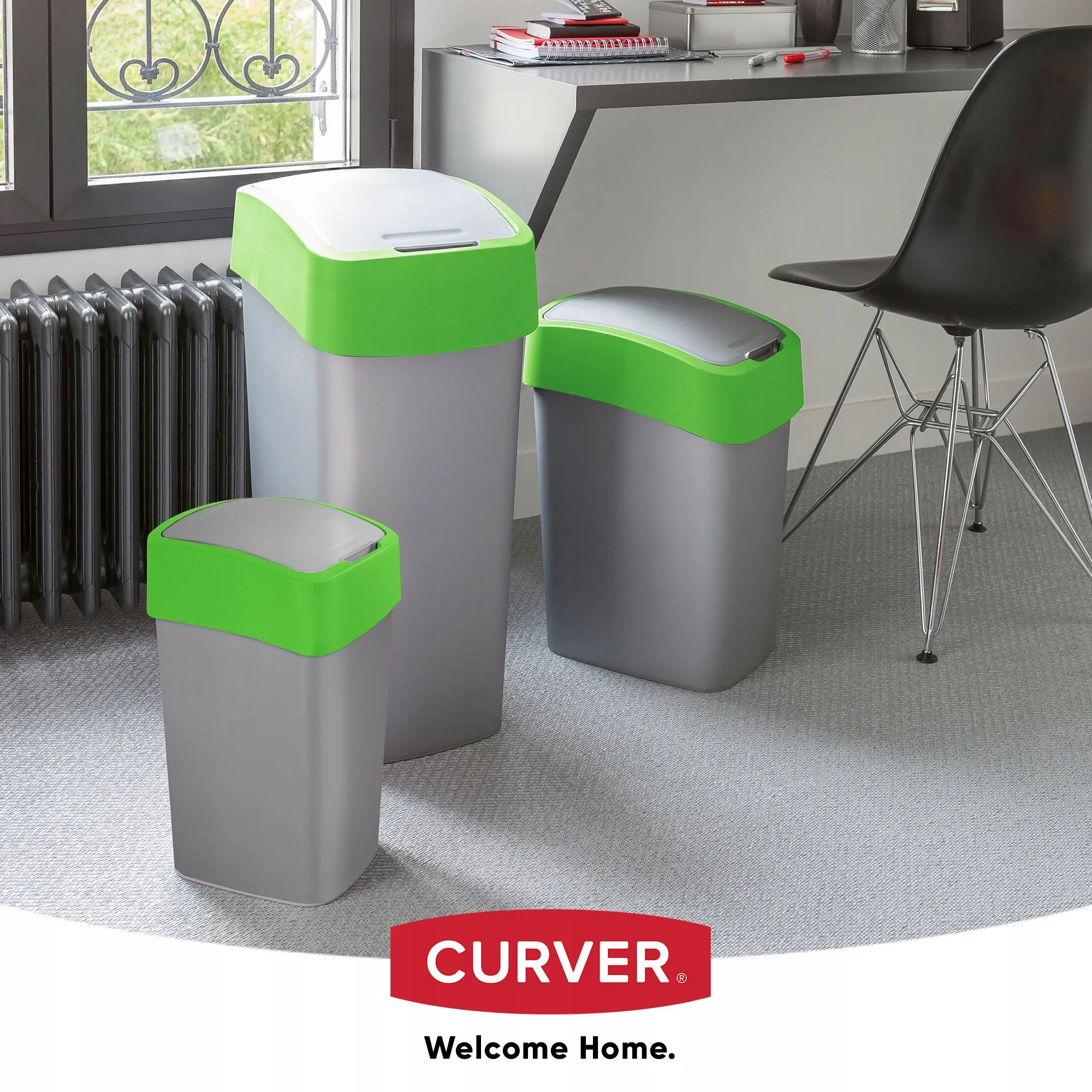 „Curver“ atverčiama šiukšliadėžė 10 l, žalia