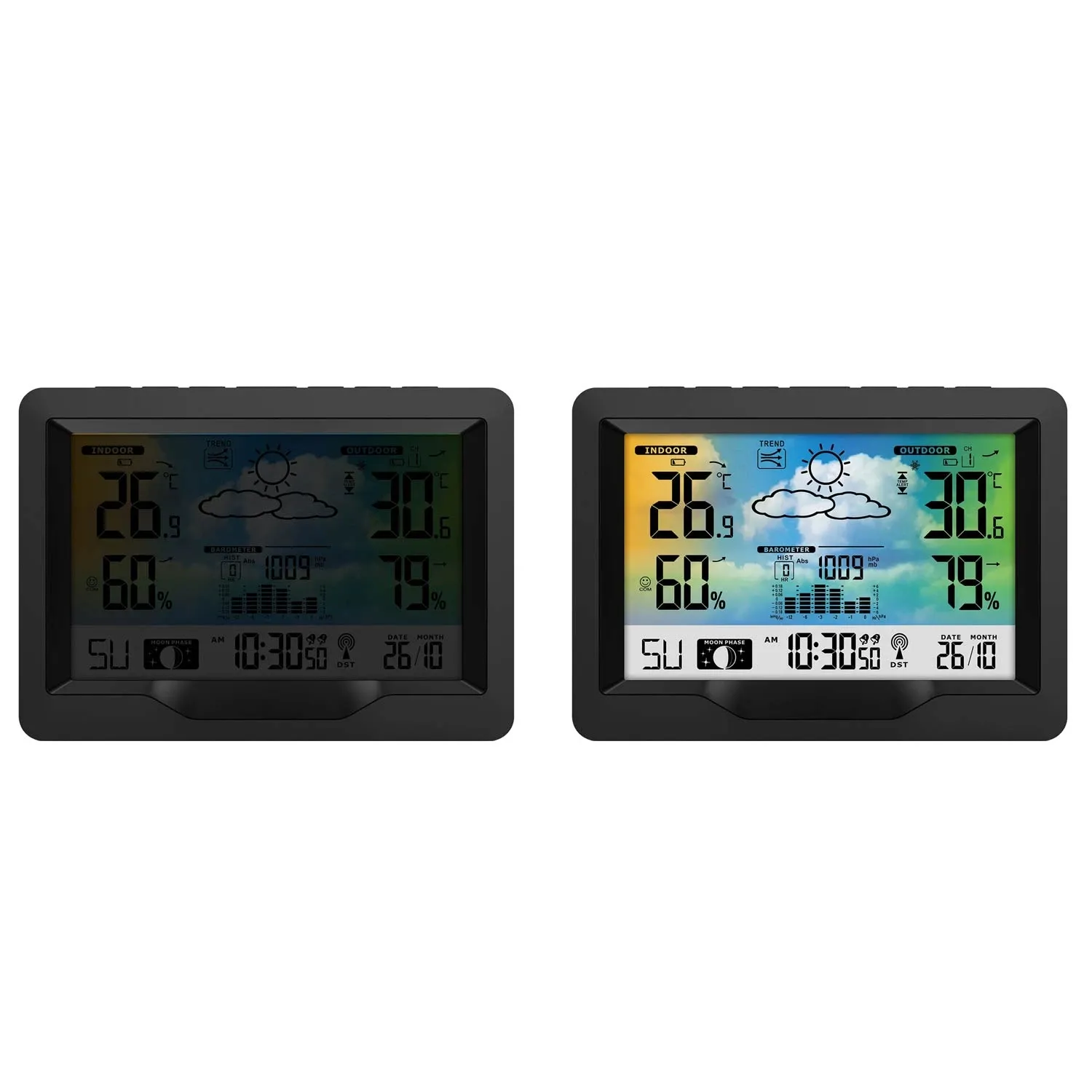 Meteorologinė stotelė su ekranu BD-901, juoda - nuotrauka 1