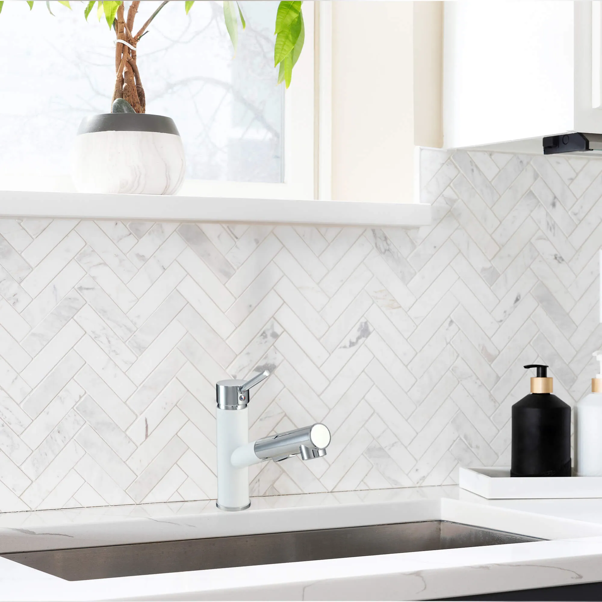 Gospo Cado virtuvės maišytuvas su įvadu, baltas