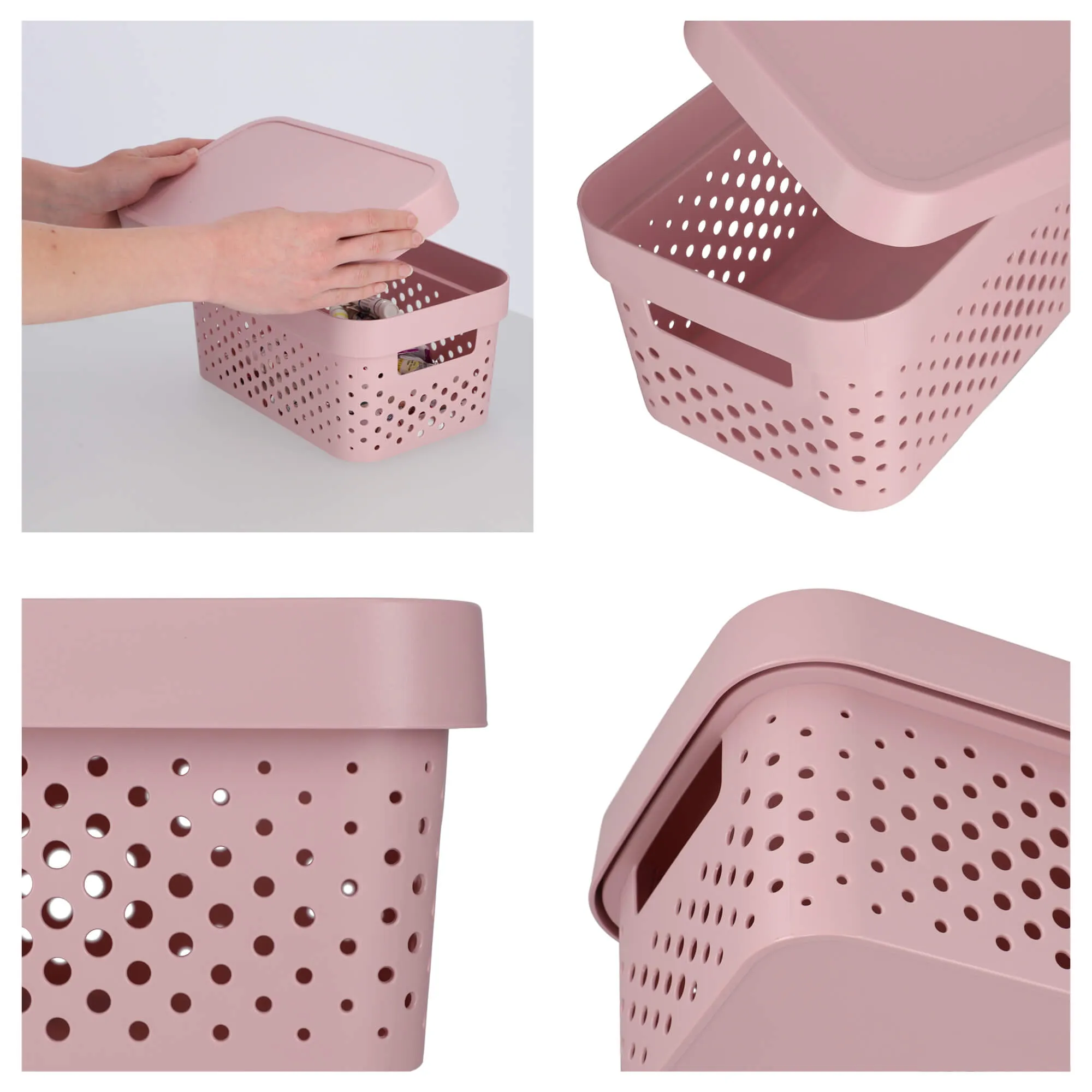 „Infinity Curver“ 4,5 l ažūrinis indas su dangteliu, rožinis