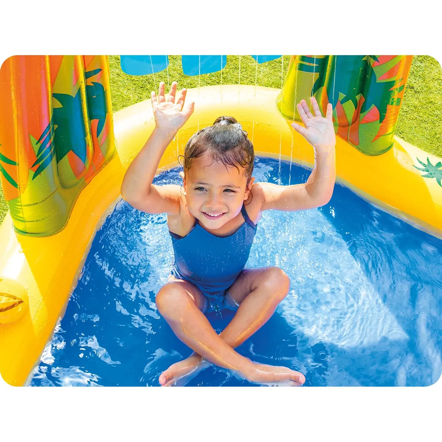 Dinozaurų žaidimų aikštelė su čiuožykla 249 x 191 x 109 cm INTEX 57444 - nuotrauka 1