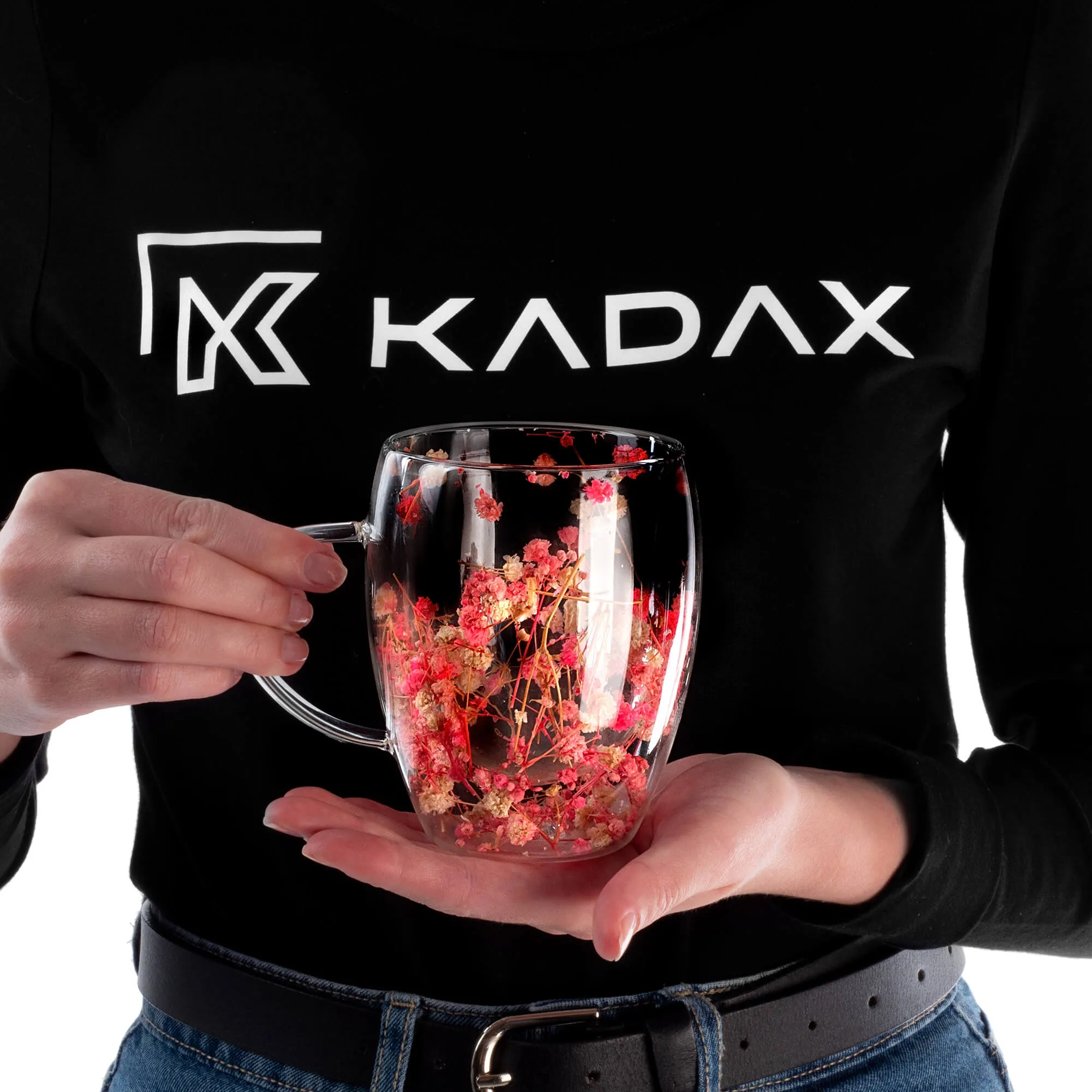 Terminis puodelis su gėlių motyvu „Riga“, 350 ml, rožinis, 4 vnt.