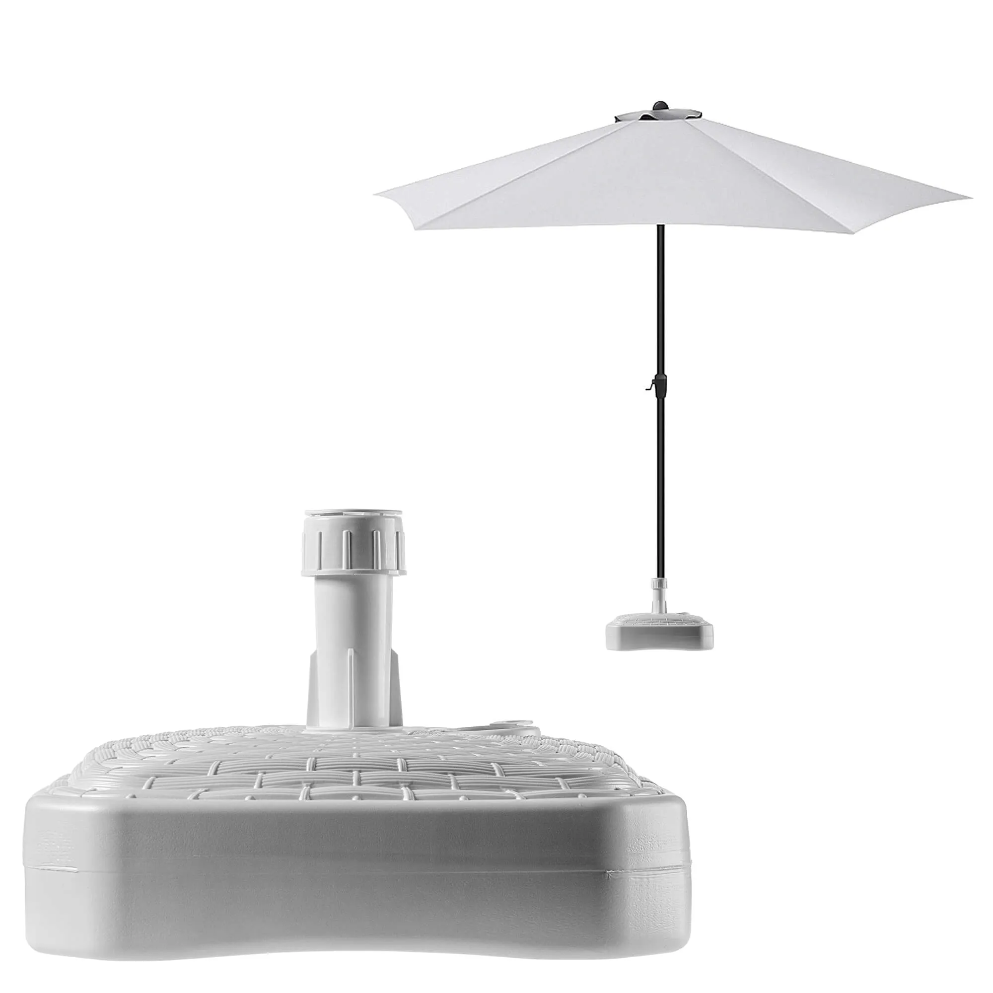 „Solero“ rotango kvadratinis sodo skėčio pagrindas, baltas