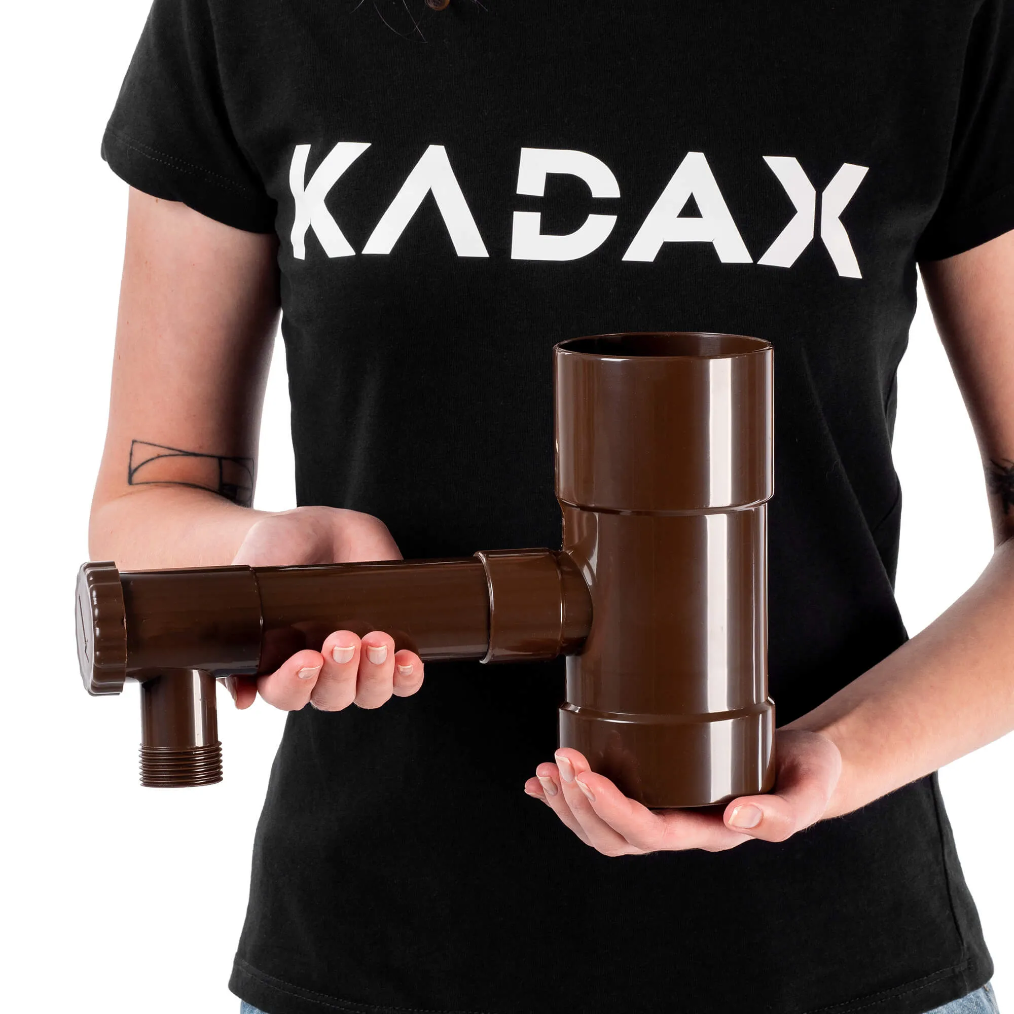 Nancras lietaus vandens kolektorius su vožtuvu, 80 mm, rudas