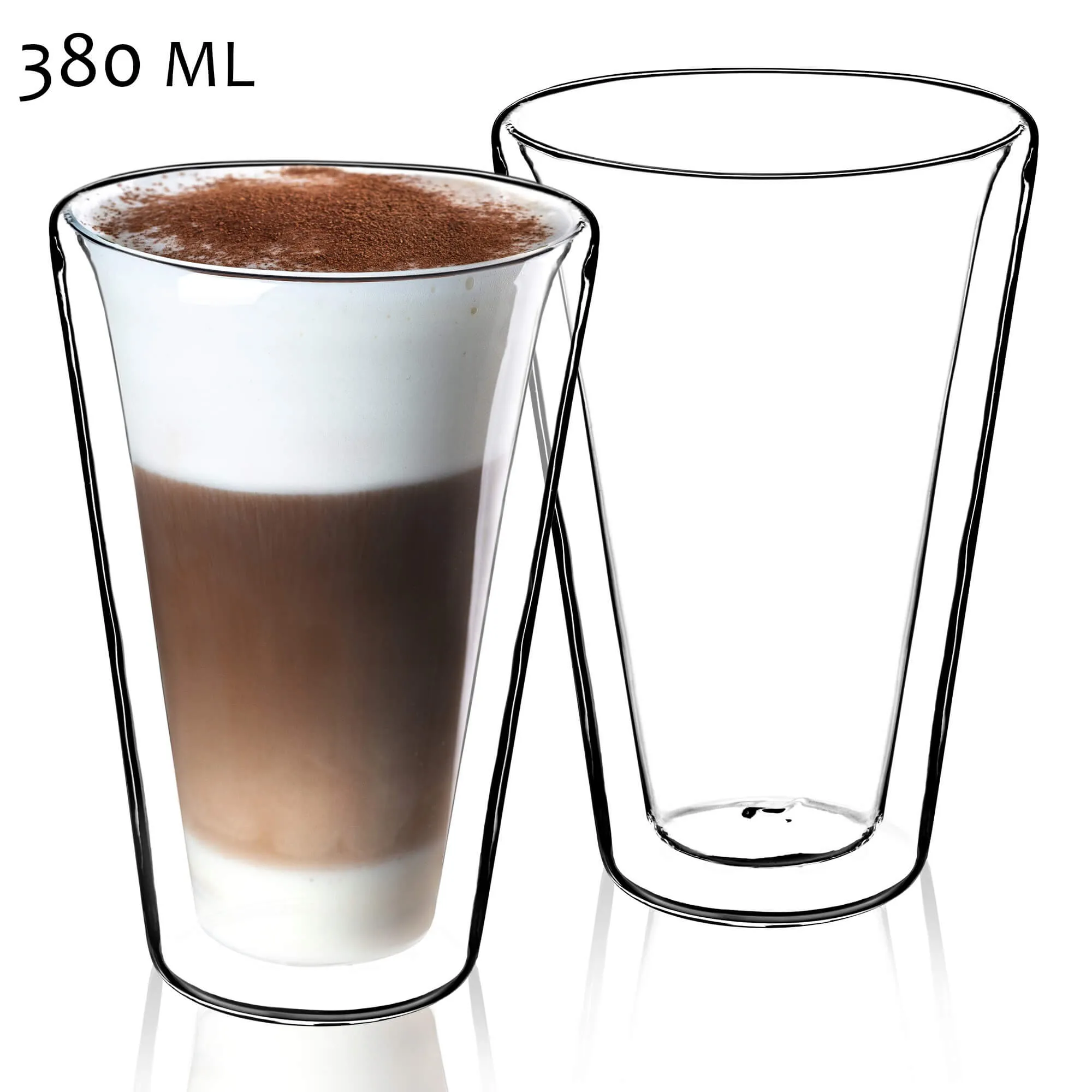 Termosinės kavos stiklinės 380 ml + šaukšteliai 2 vnt.