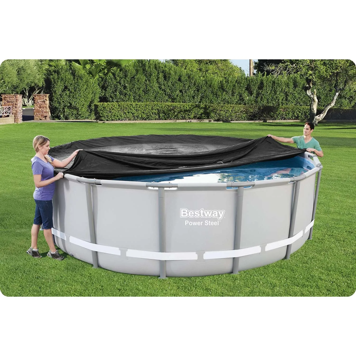 488 cm „Bestway 58249“ karkasinio baseino uždangalas - nuotrauka 1