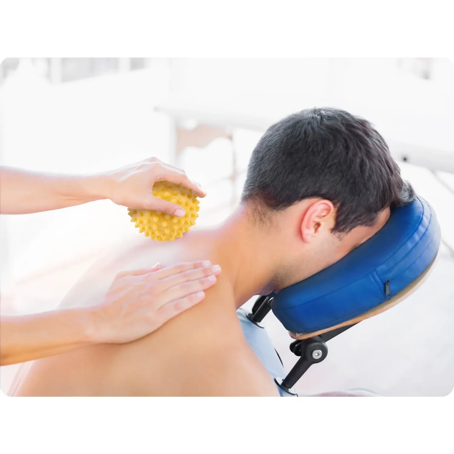 Masažo ir fitneso kamuolys 9,5 cm NS-957 geltonas - nuotrauka 1