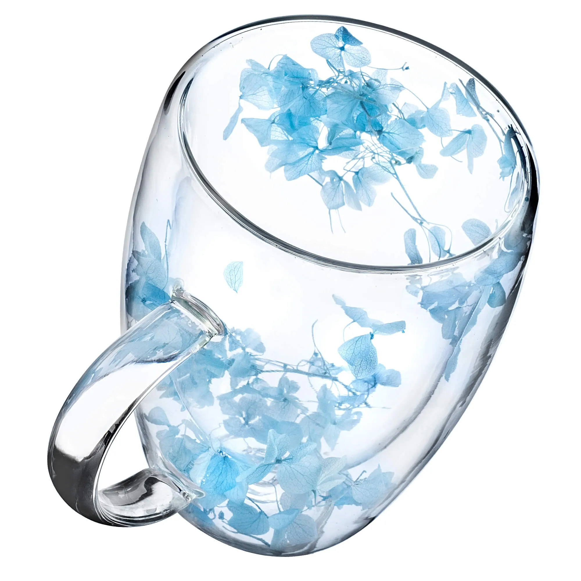 Terminis puodelis su gėlių motyvu „Riga“, 350 ml, mėlynas, 4 vnt.