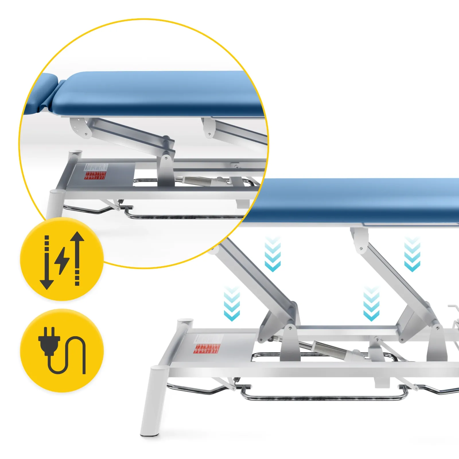 PURE mėlynas elektrinis masažo ir reabilitacijos stalas