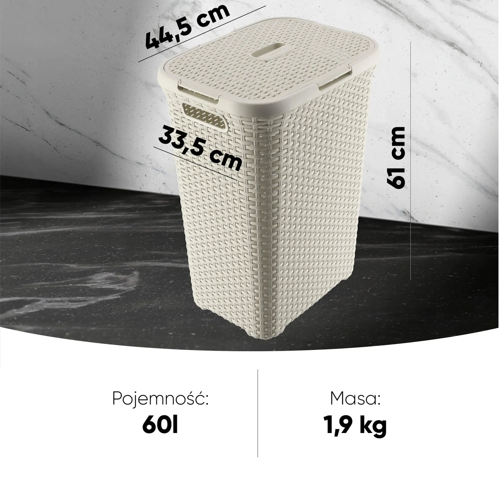 „Curver Natural Style“ 60 litrų krepšeliai su dangčiu, spalvų mišinys, 2 vnt.