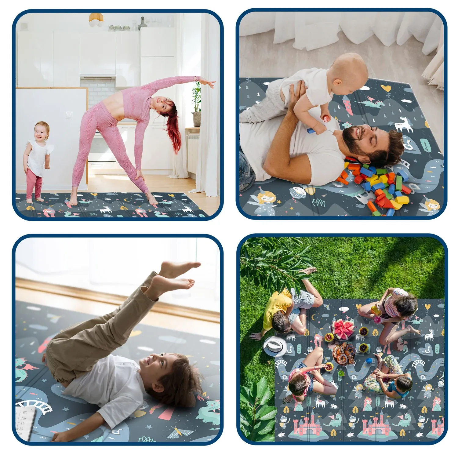 Sulankstomas edukacinis putplasčio kilimėlis 200 x 150 x 1 cm Nukido NK-341 - nuotrauka 1