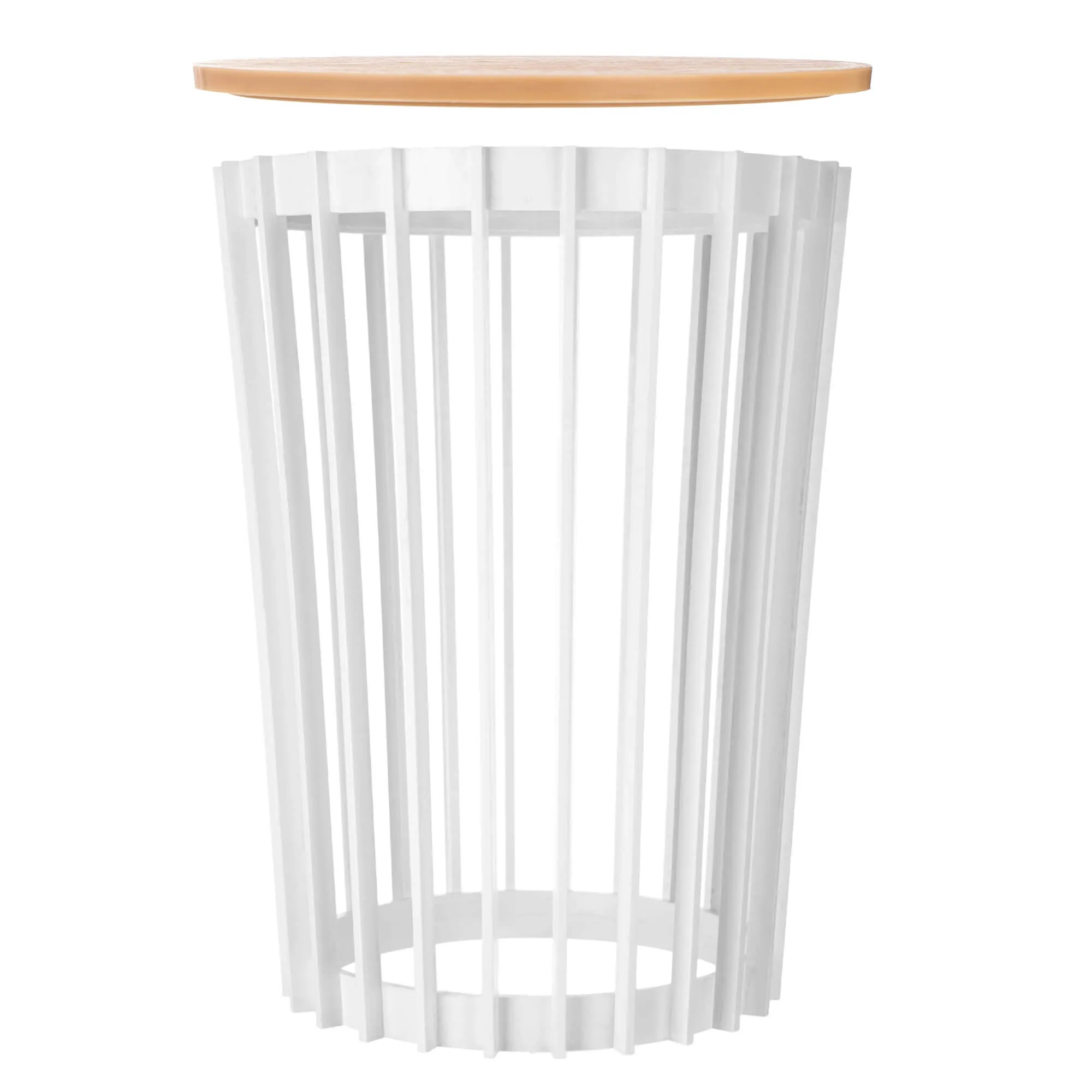 Aytre dvipusis augalų stovas 54 cm baltas + natūralaus medžio stalviršis