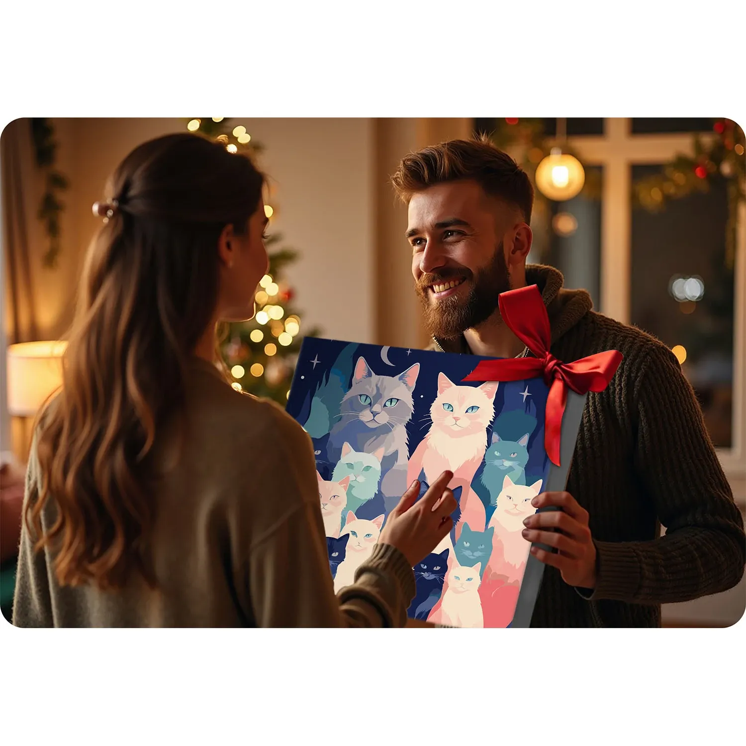 Paveikslas „Tapyba pagal skaičius“, 40x50 cm, Massido katės - nuotrauka 1