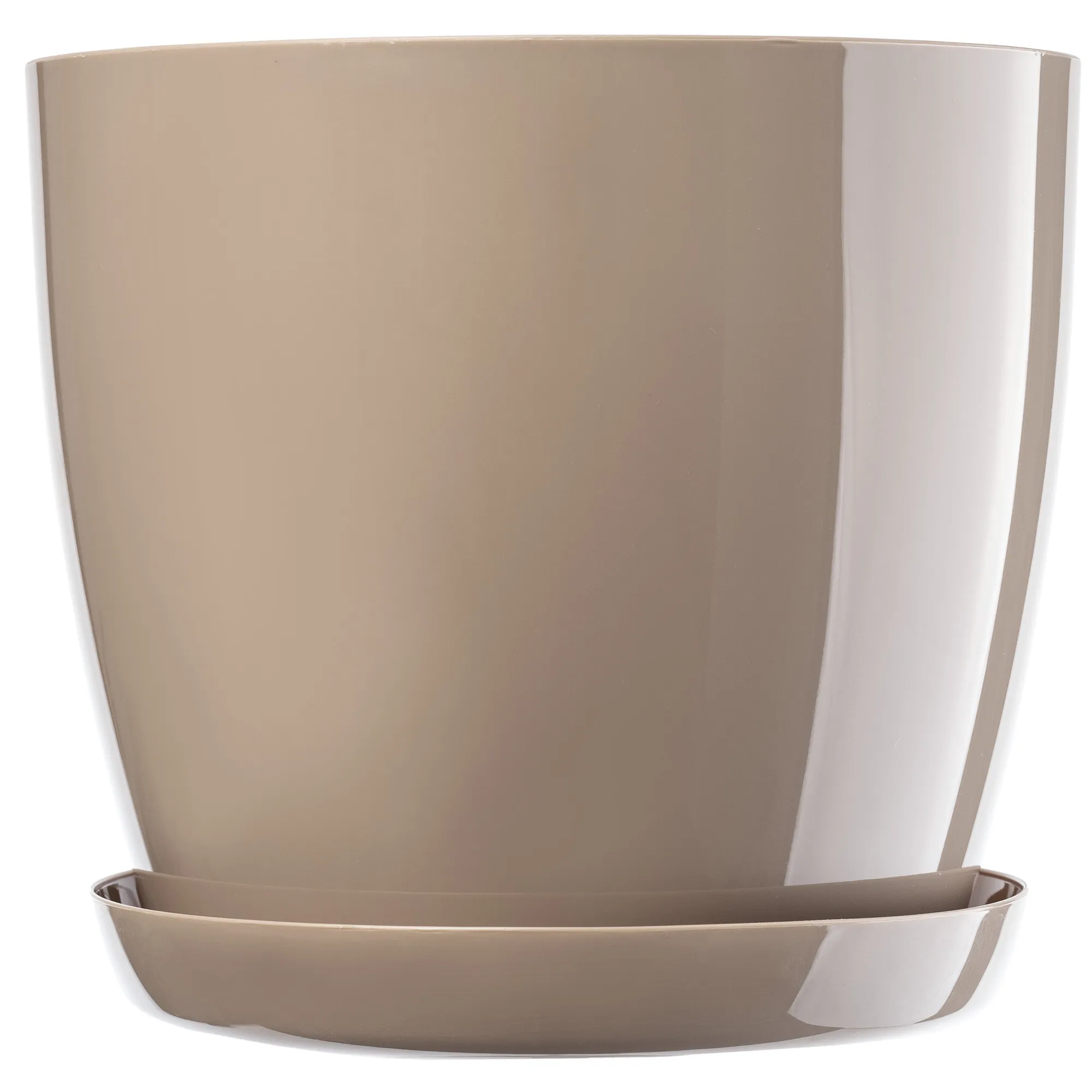 Agen gėlių vazonas su smėlio spalvos lėkštute