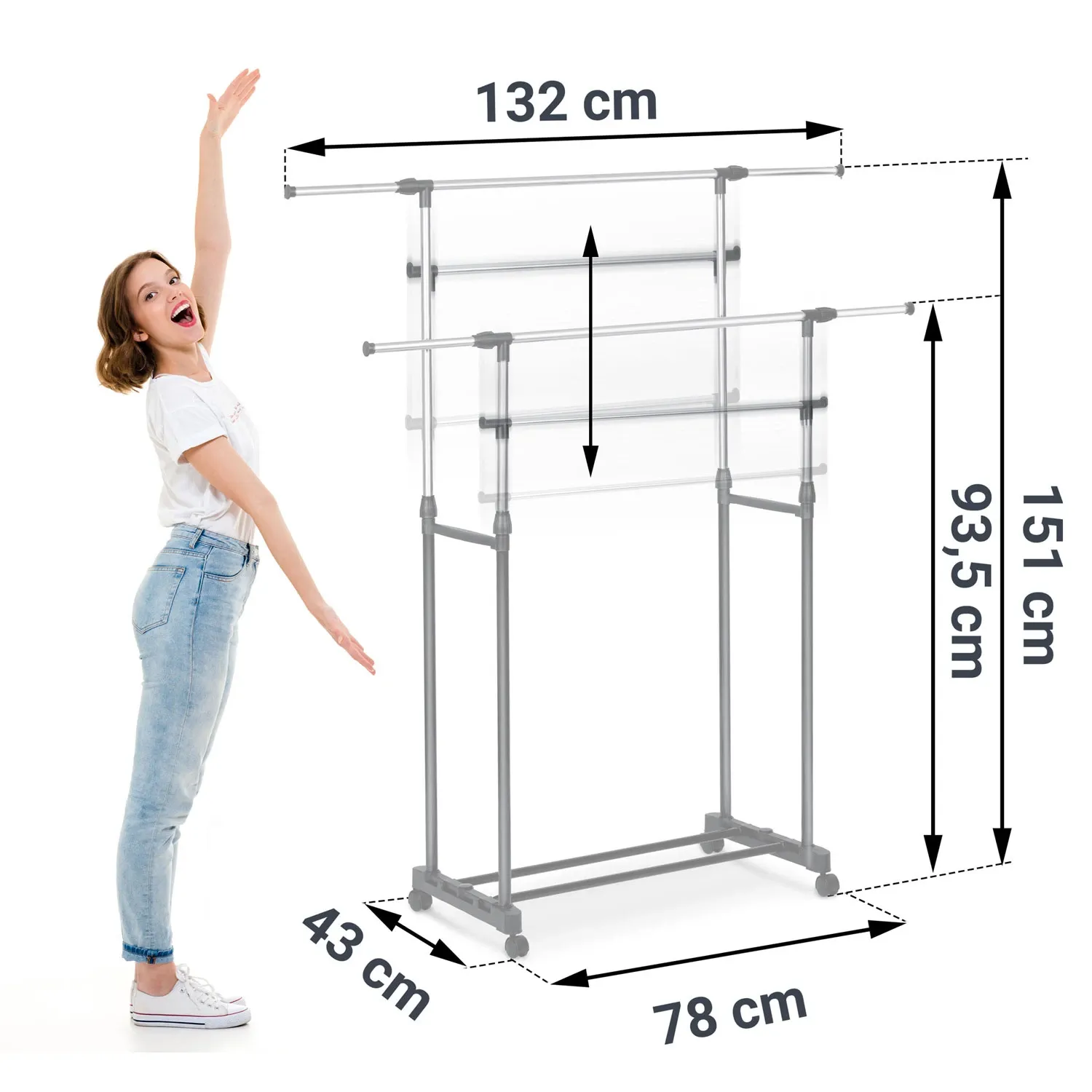 Massido 686400 drabužių pakaba, juoda ir sidabrinė - nuotrauka 1