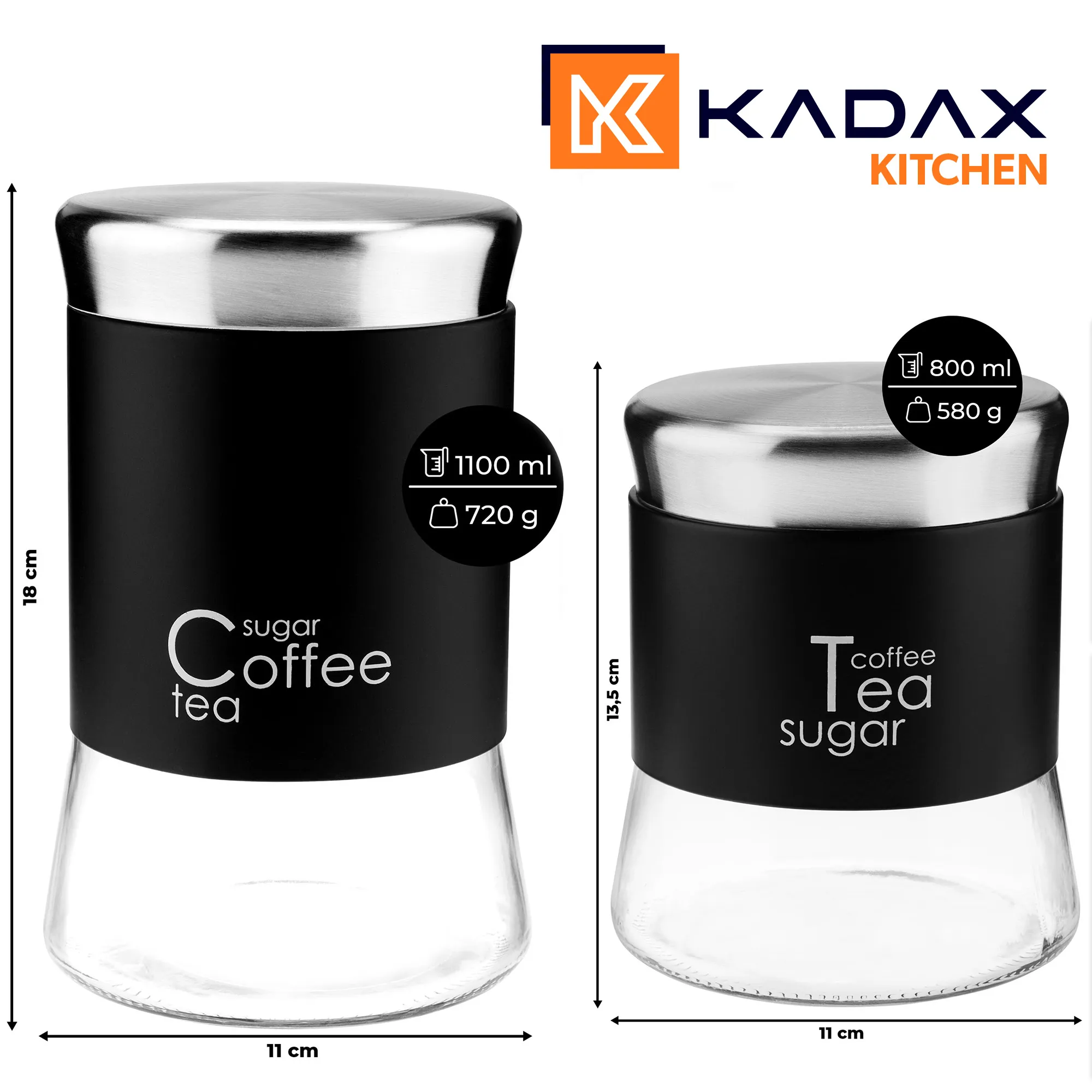 Virtuvės indų rinkinys 1100 ml + 800 ml, juodos spalvos