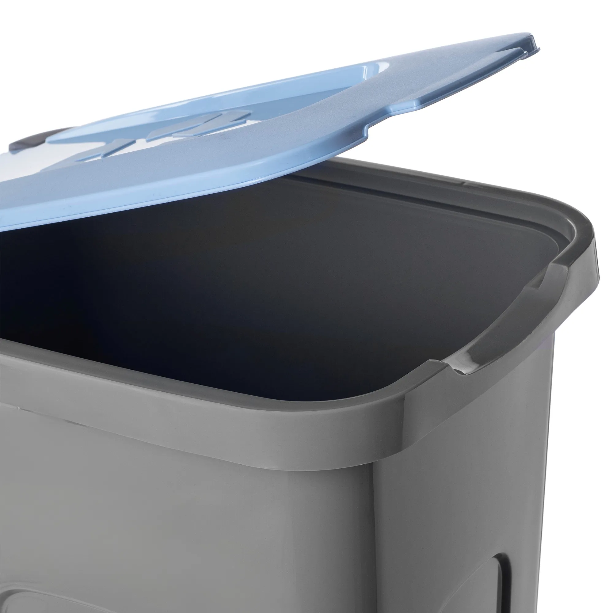 30 litrų šiukšliadėžių rinkinys geltonos, žalios, rudos, mėlynos, juodos spalvos