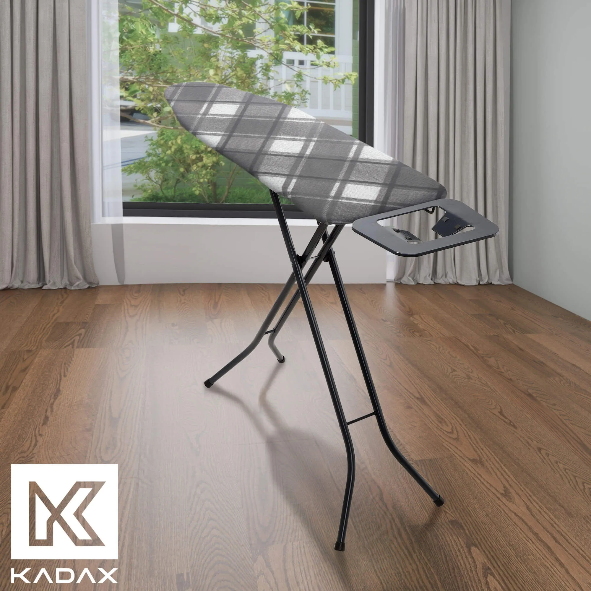 Cano lyginimo lentos užvalkalas, 138x48cm, tamprus pagrindas, pilkas, languotas