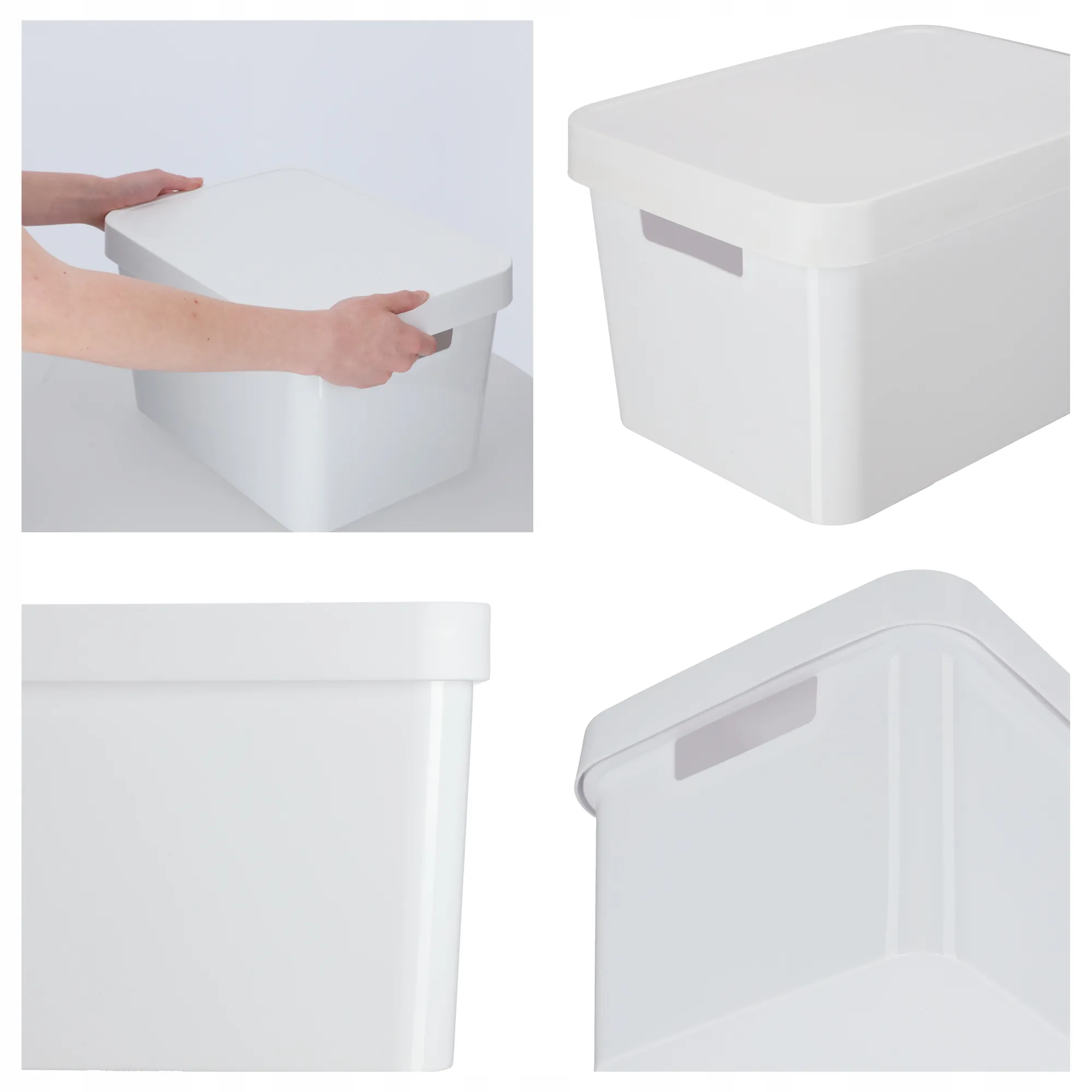„Curver Infinity“ sandėliavimo konteineriai, 4,5 + 11 + 17 l, balti, lygūs
