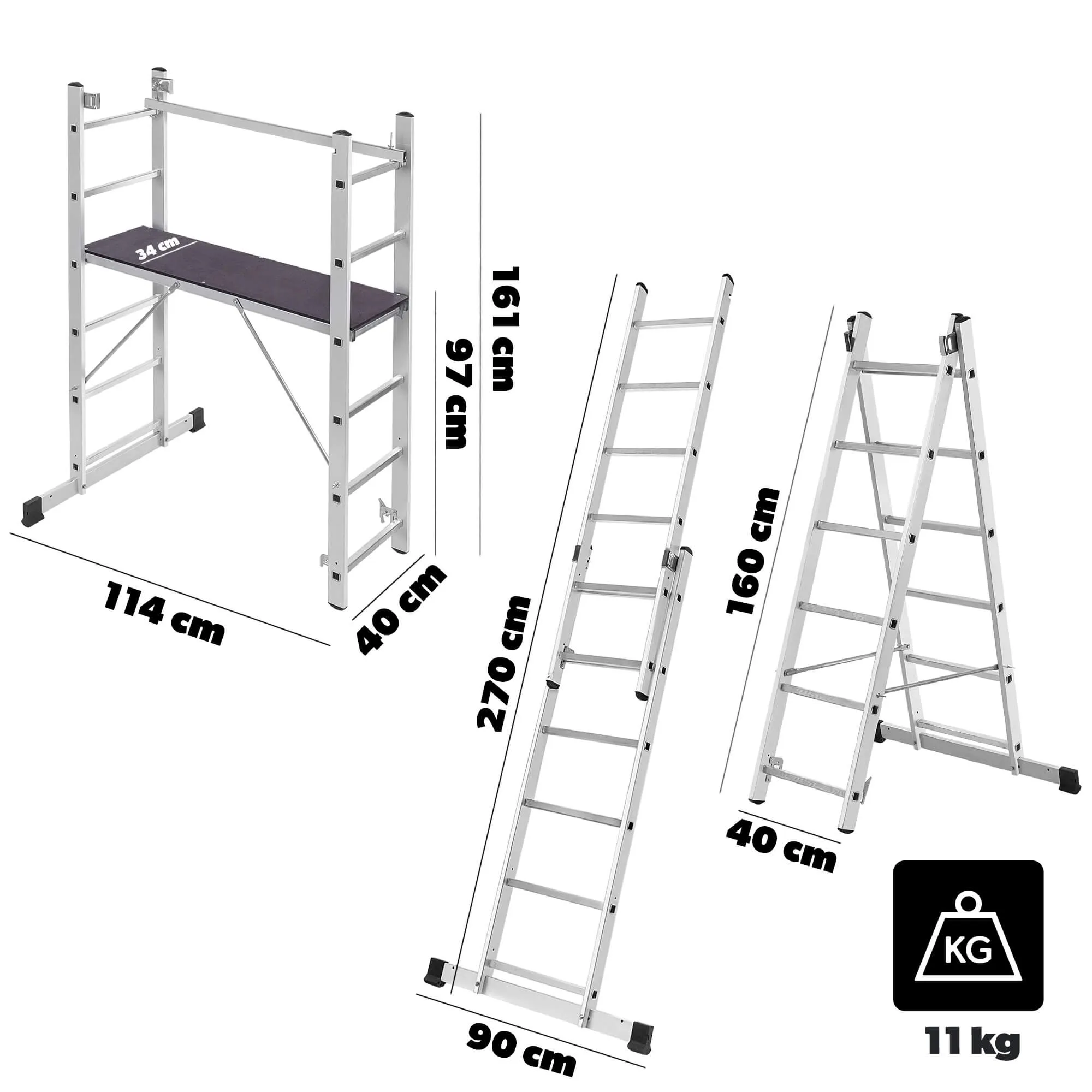 Vadans aliuminio kopėčių pastoliai 270 cm
