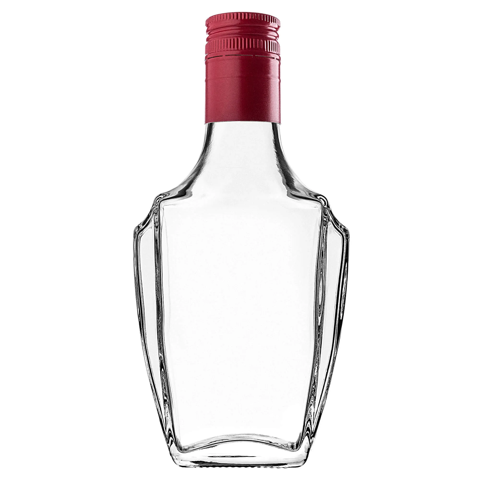 Faenza stikliniai tinktūros buteliukai 250 ml su ilgu raudonu dangteliu, 10 vnt.