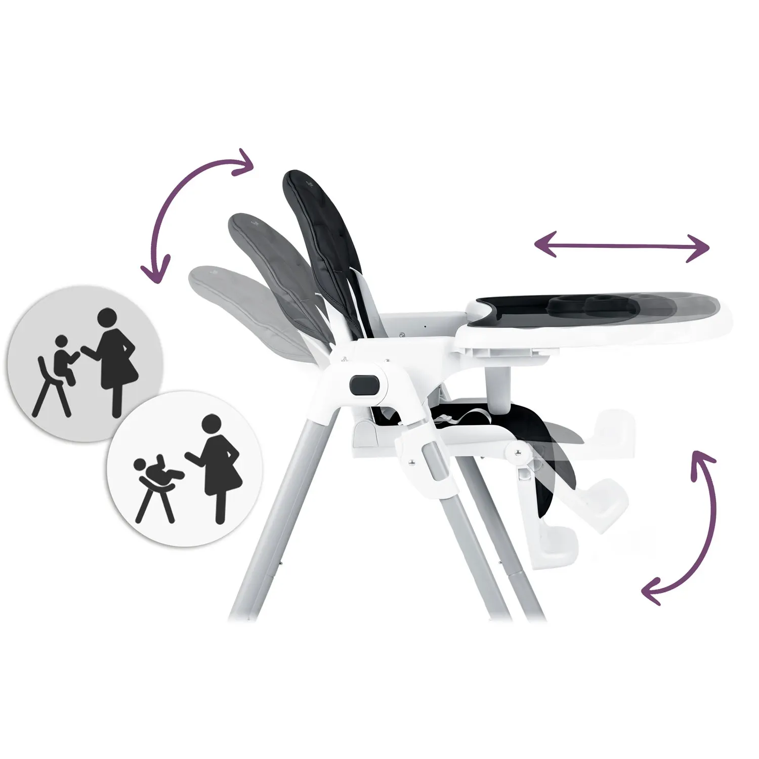 Nukido Tulo maitinimo kėdutė juoda - nuotrauka 1