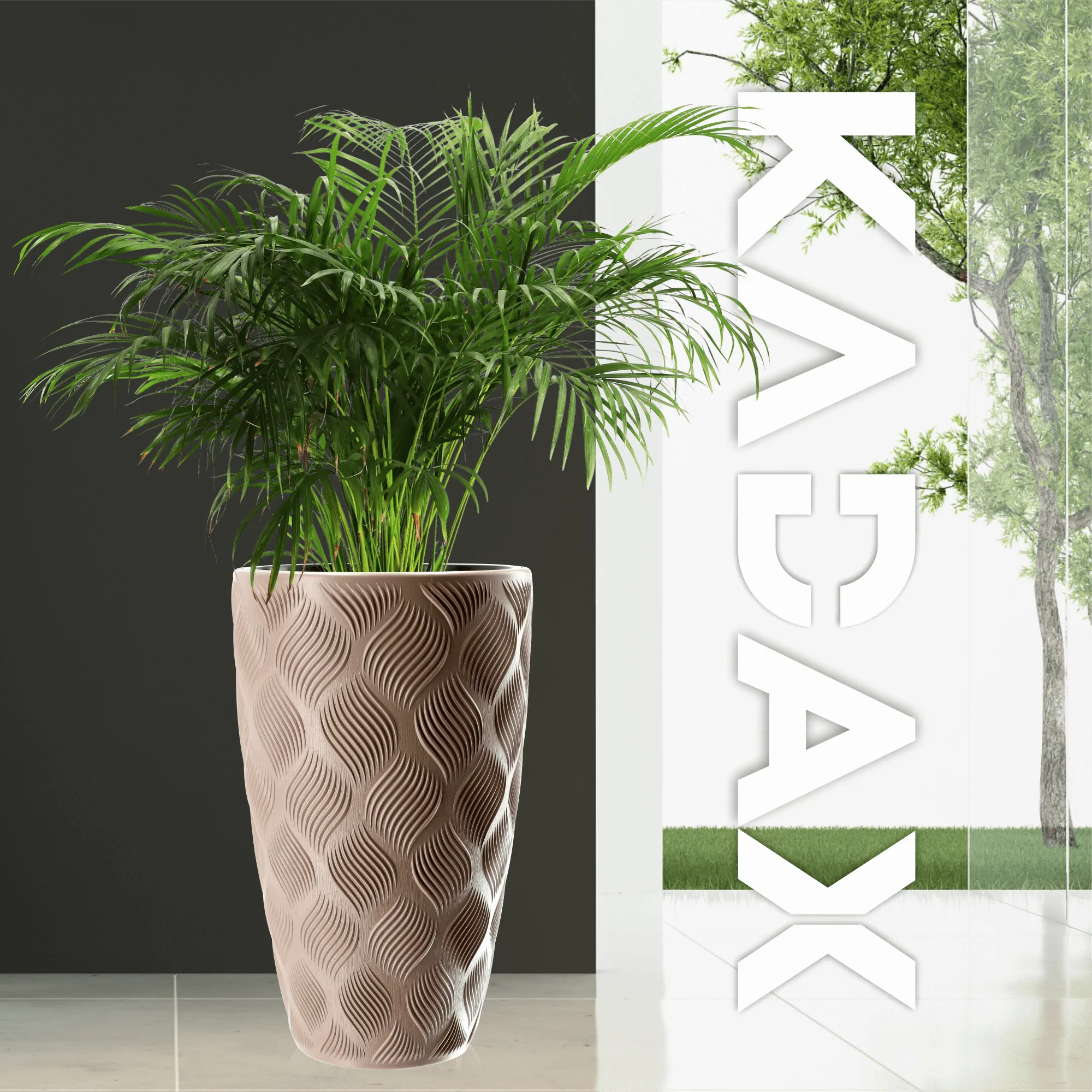 Jesi aukštas gėlių vazonas su įdėklu