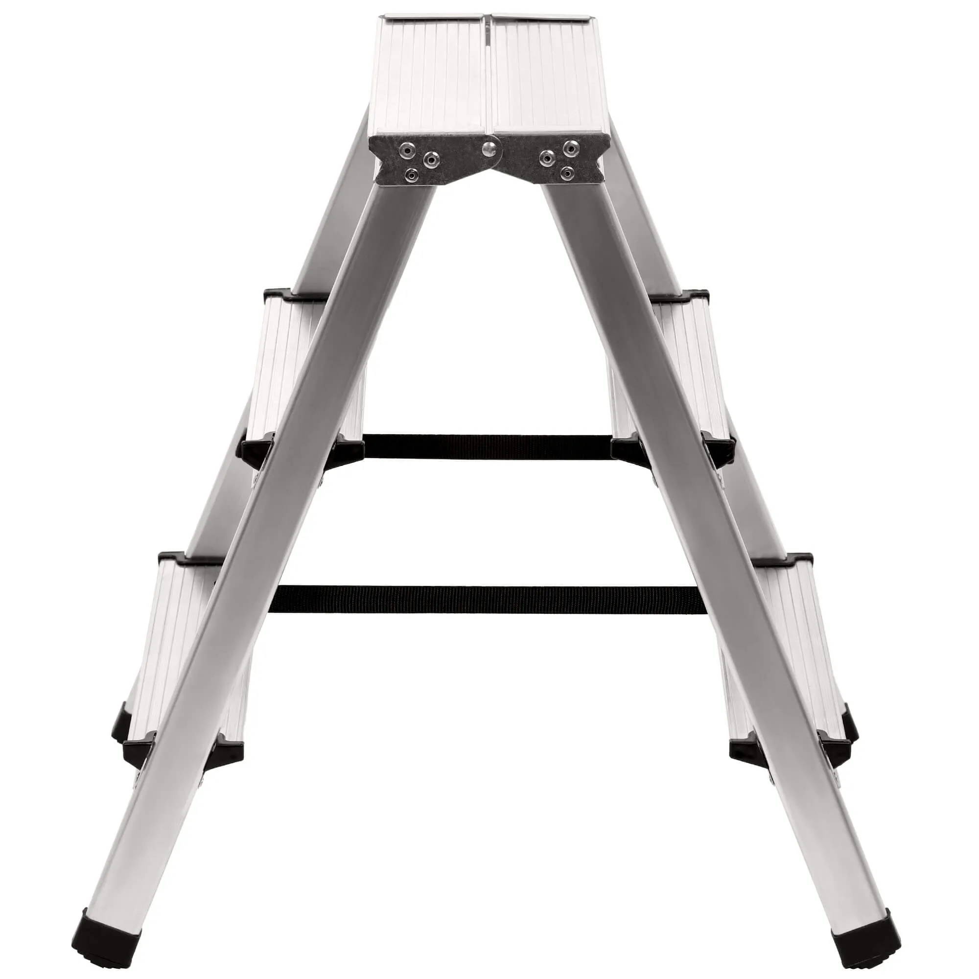 Musko aliuminio kopėčios su platforma, 3 pakopų, 125 kg