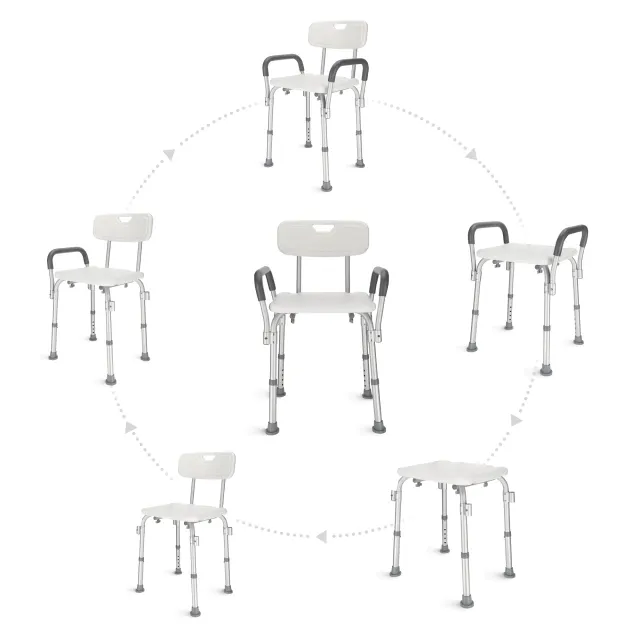 Dušo kėdė su atlošu ir porankiais